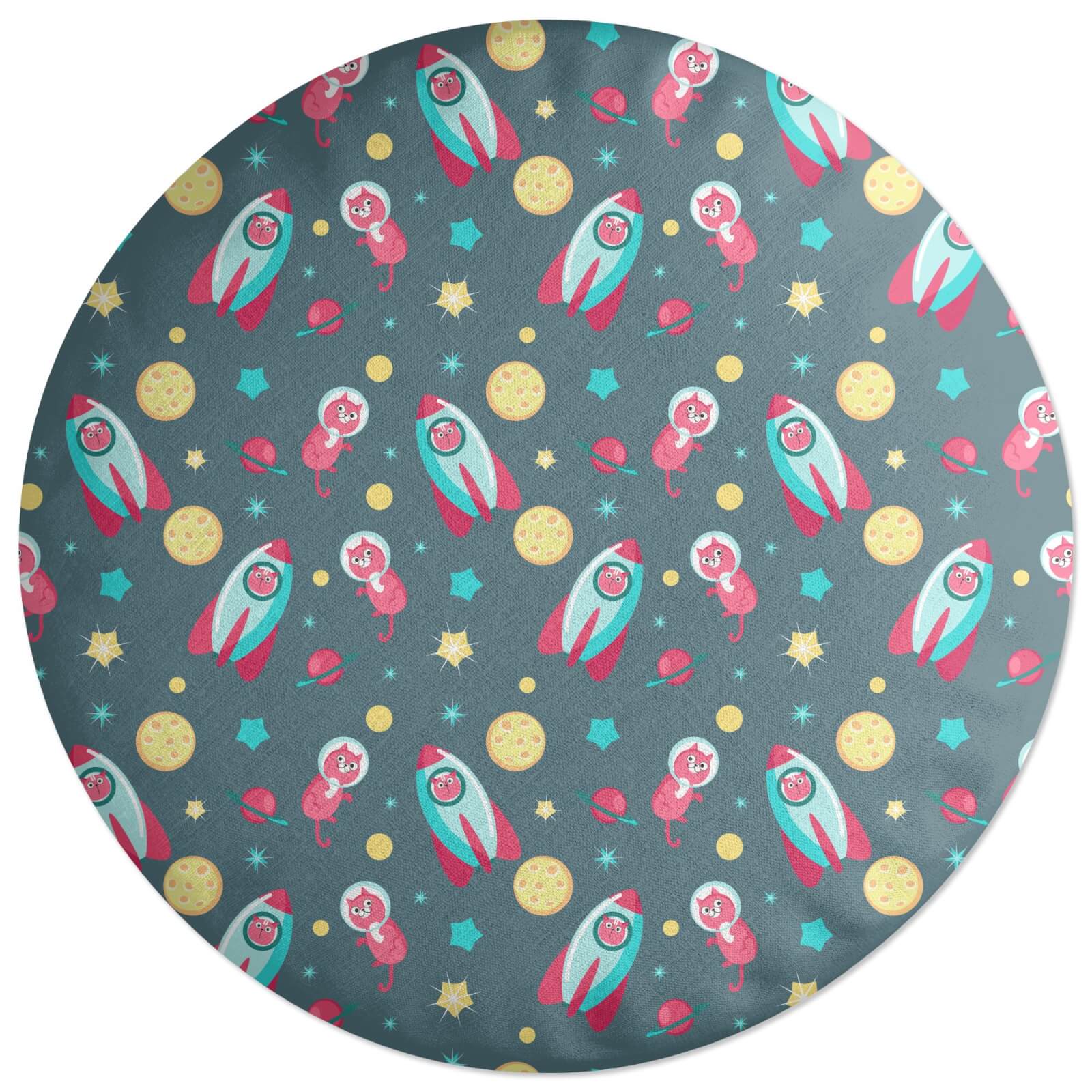 Decorsome Cats In Space Round Cushion