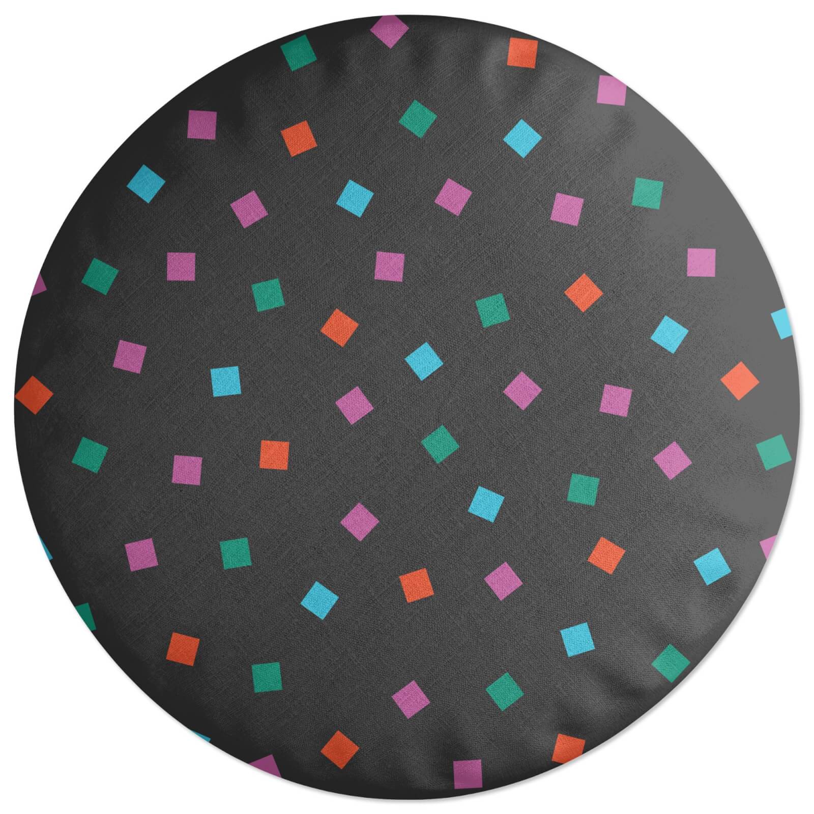 Rainbow Bold Blocks Round Cushion