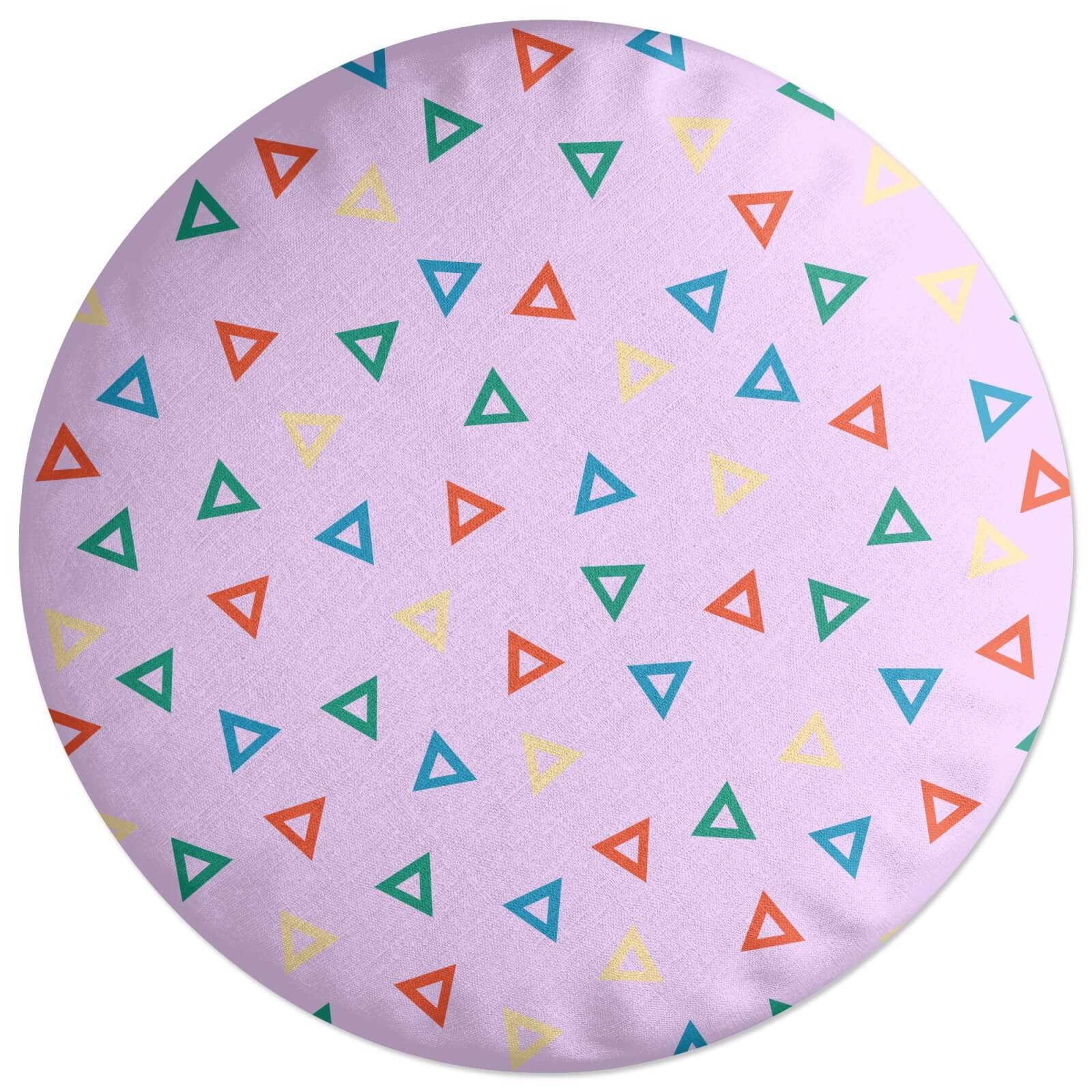 Rainbow Triangles Round Cushion