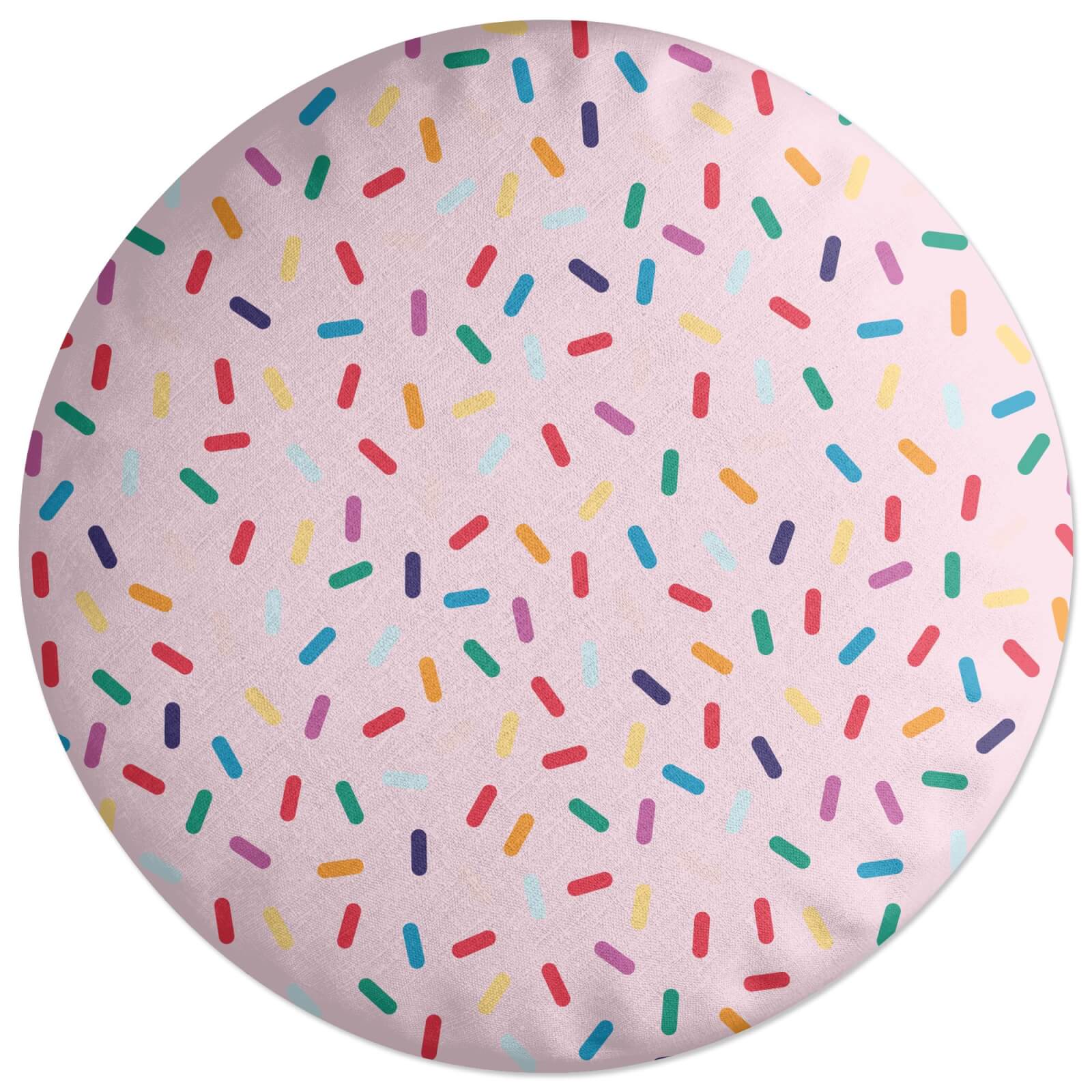 Rainbow Sprinkles Round Cushion