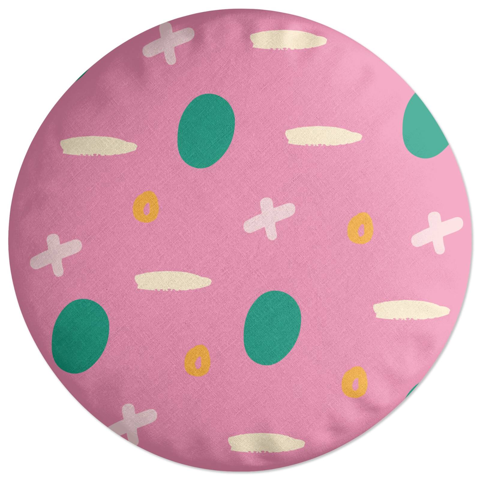 Noughts And Crosses Round Cushion