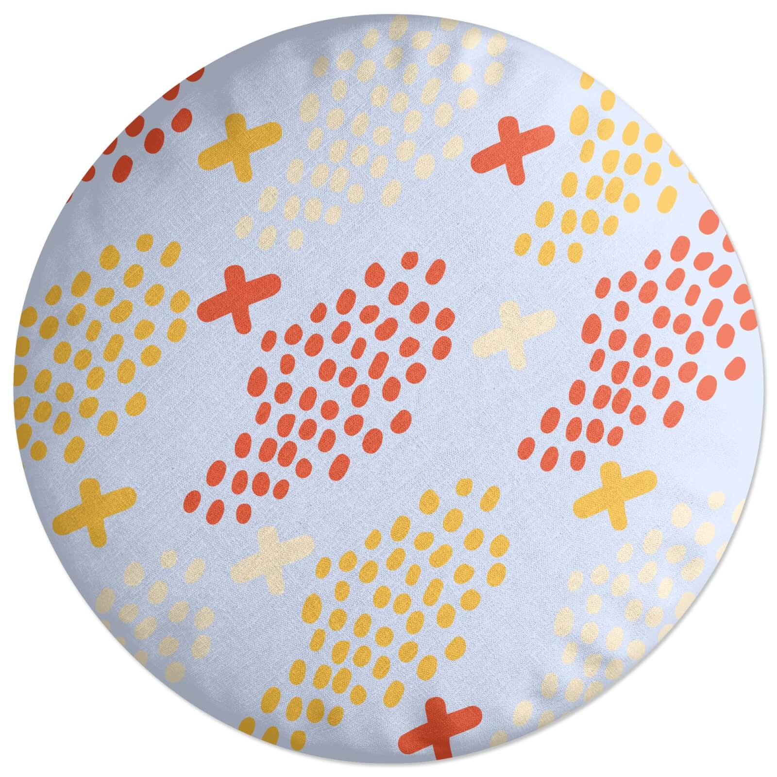 Dots And Crosses Round Cushion