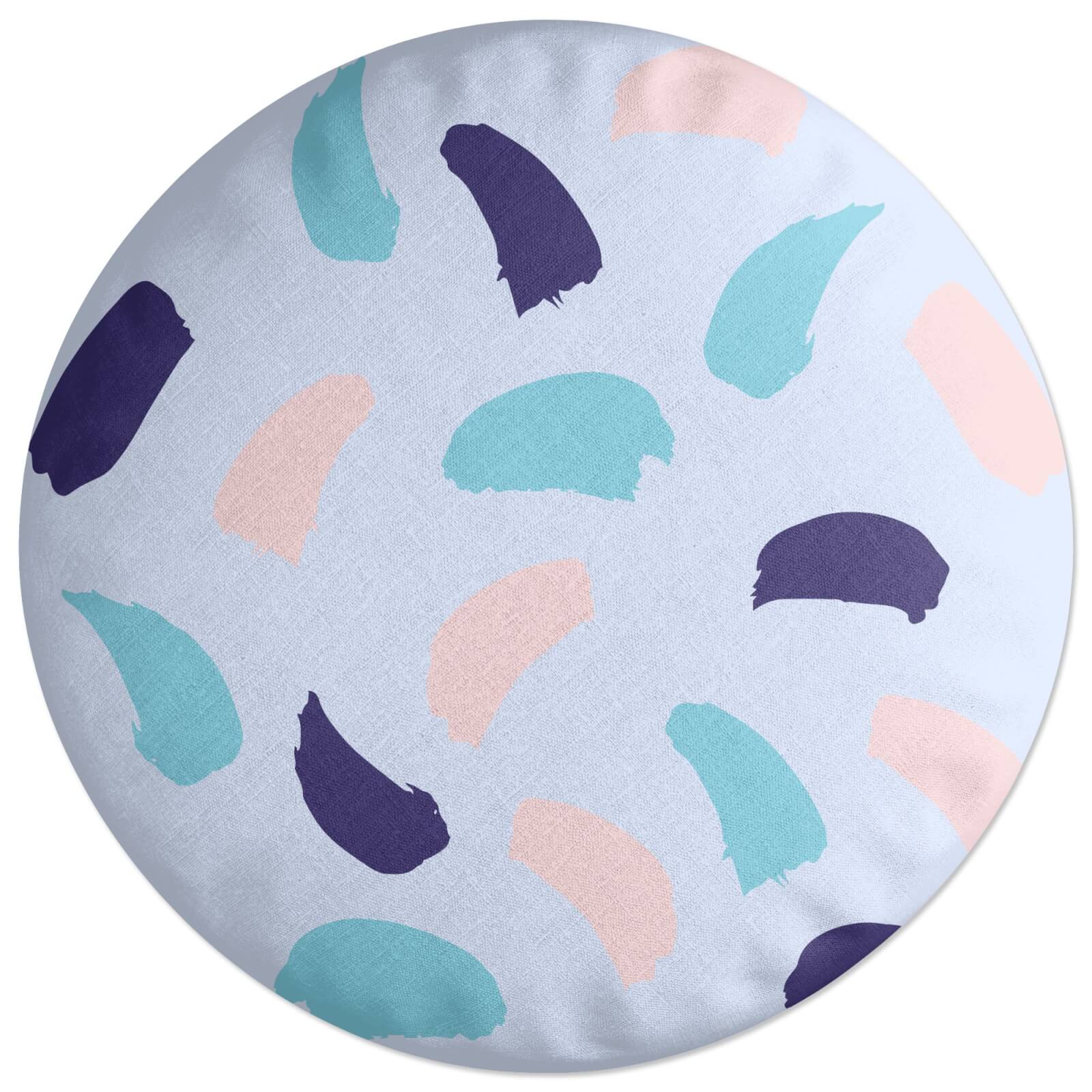 Large Brush Strokes Round Cushion