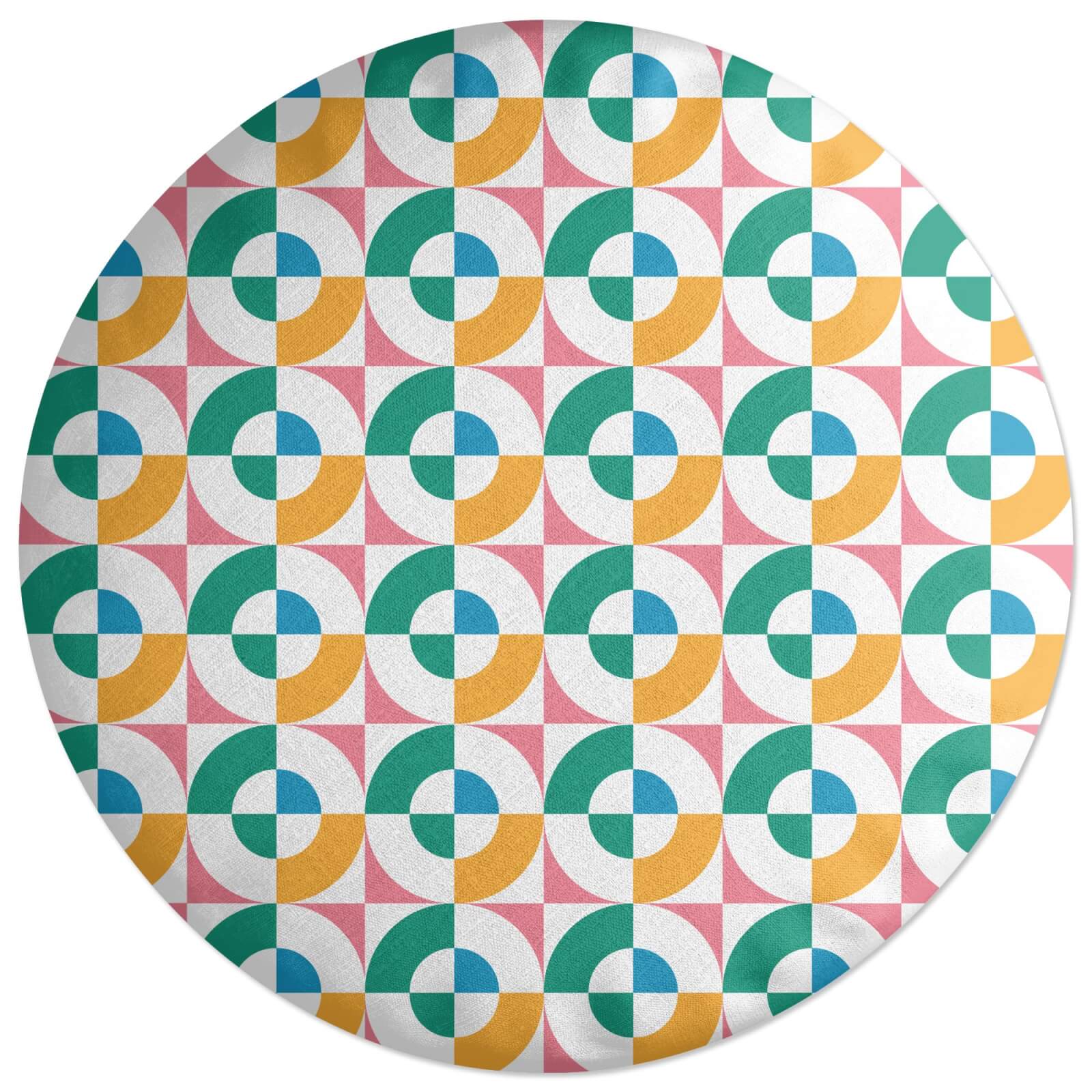 Colourful Circles Round Cushion