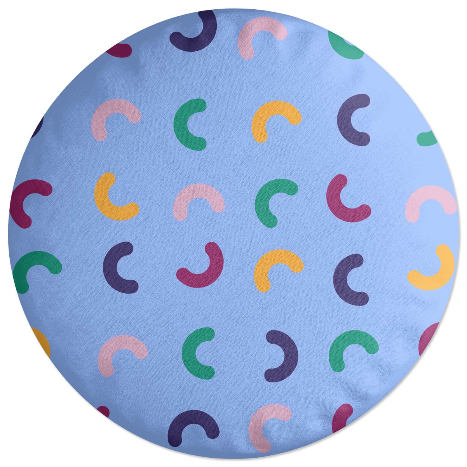 Rainbow Curls Round Cushion