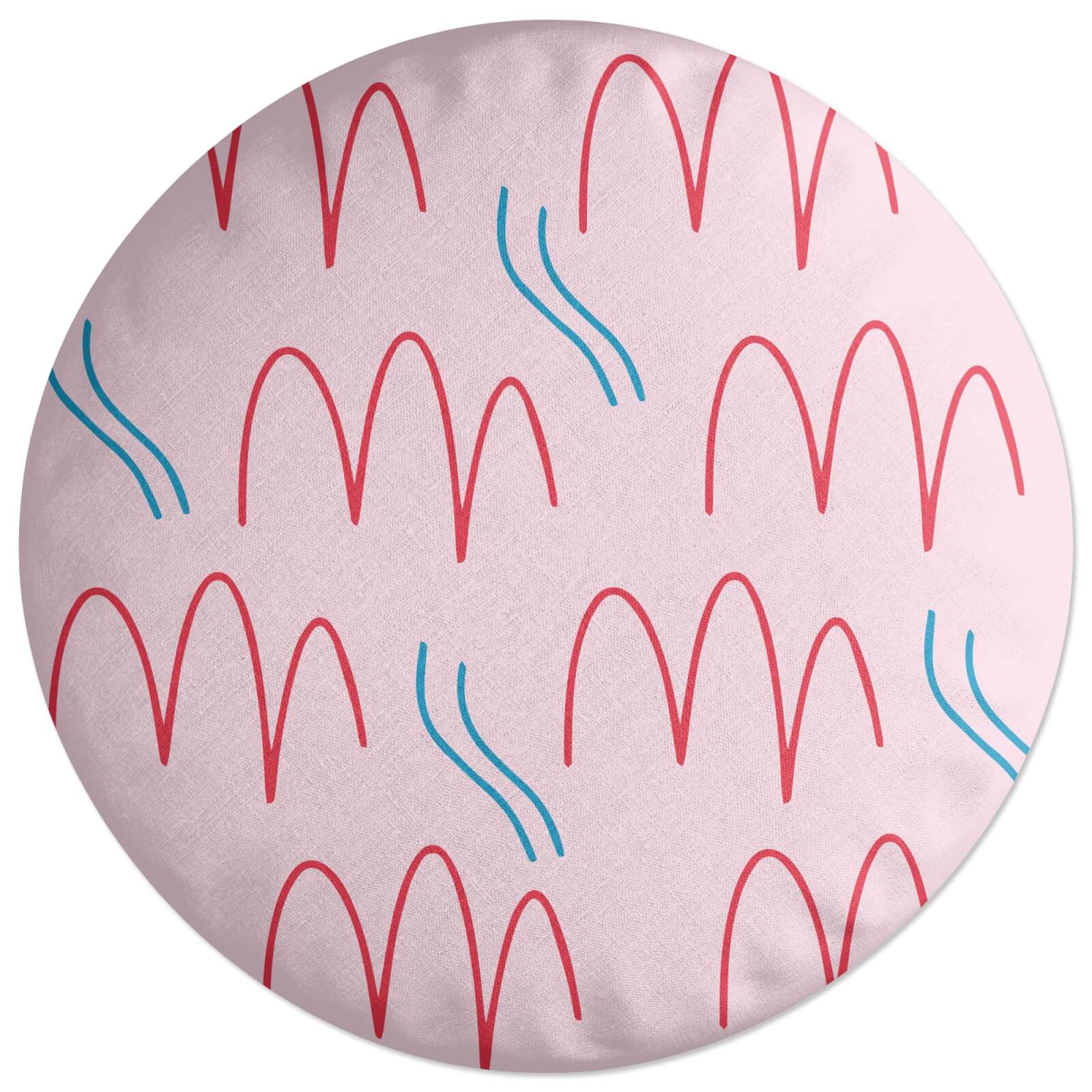 Squiggly Lines Round Cushion