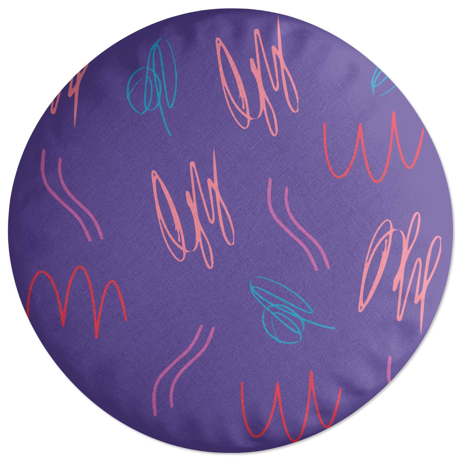 Scribble Art Round Cushion
