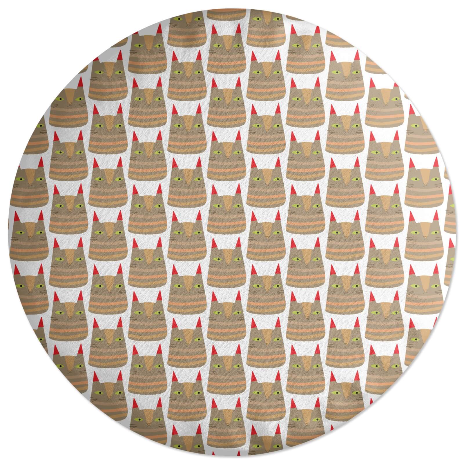 Decorsome Brown Cat Round Cushion