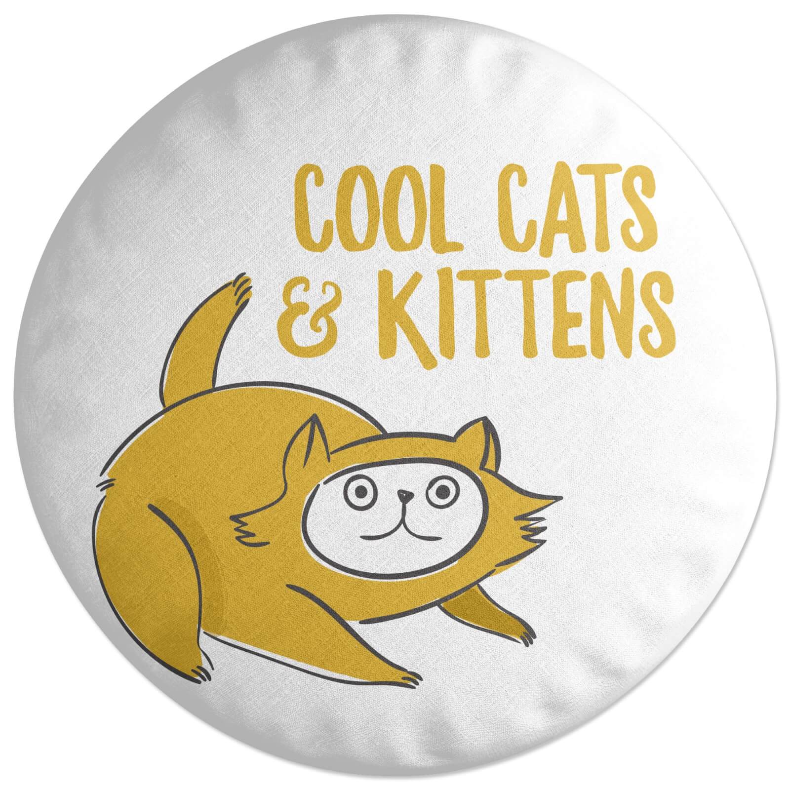 Cool Cats And Kittens Round Cushion