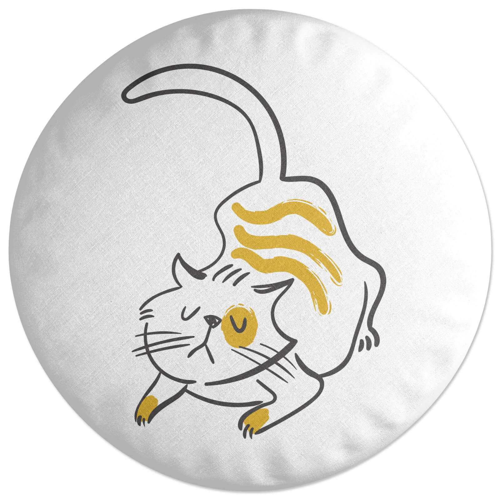 Sleepy Cat Round Cushion