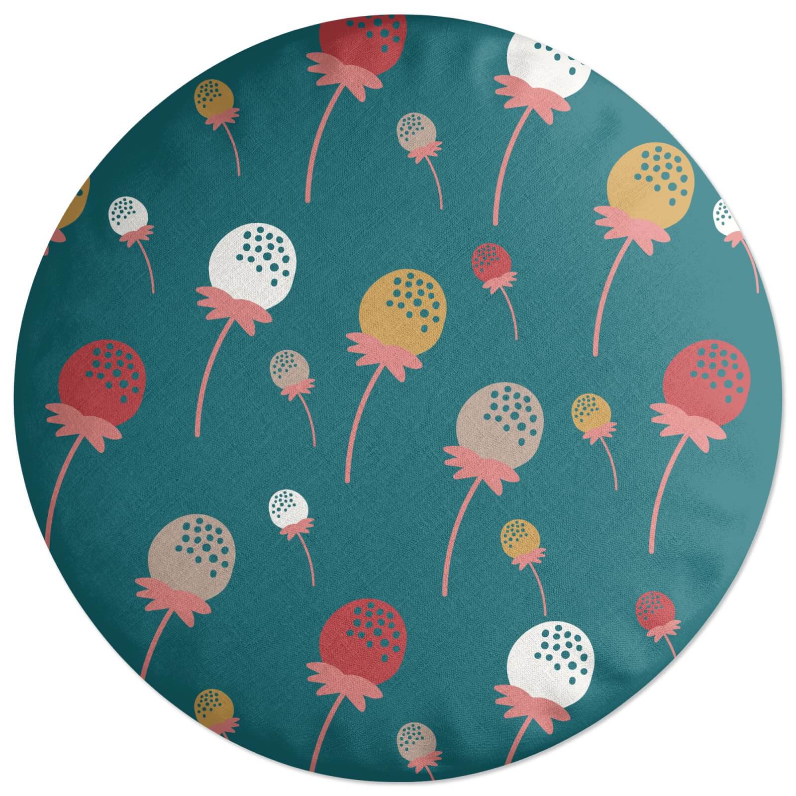 Decorsome Retro Strawberries Round Cushion