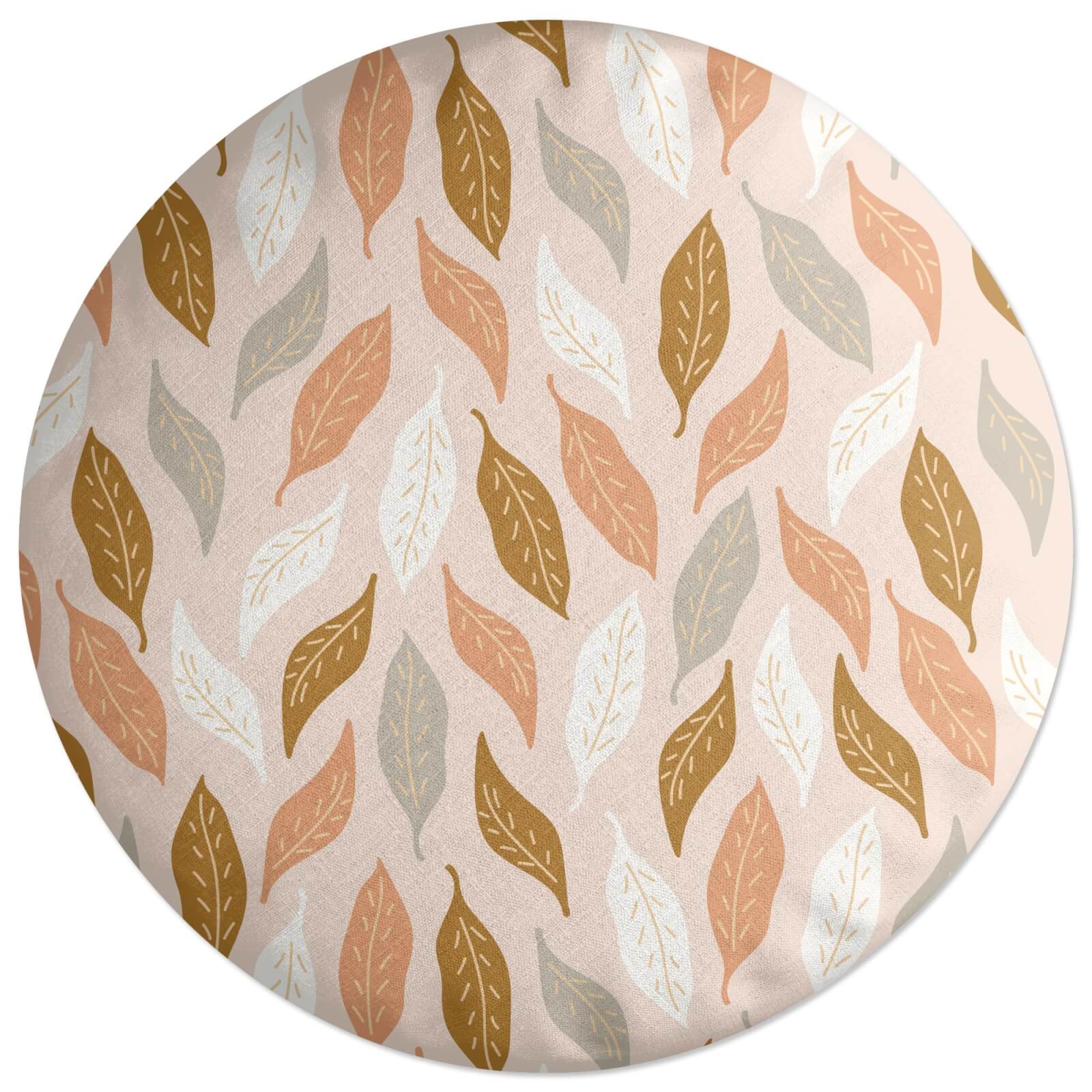 Retro Leaves Round Cushion