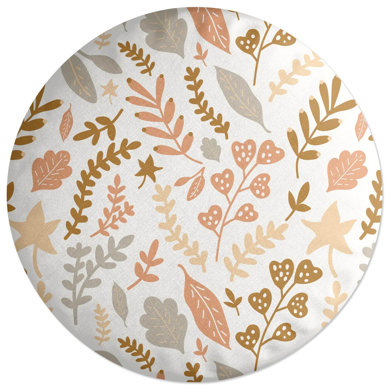 Mixed Leaves Round Cushion