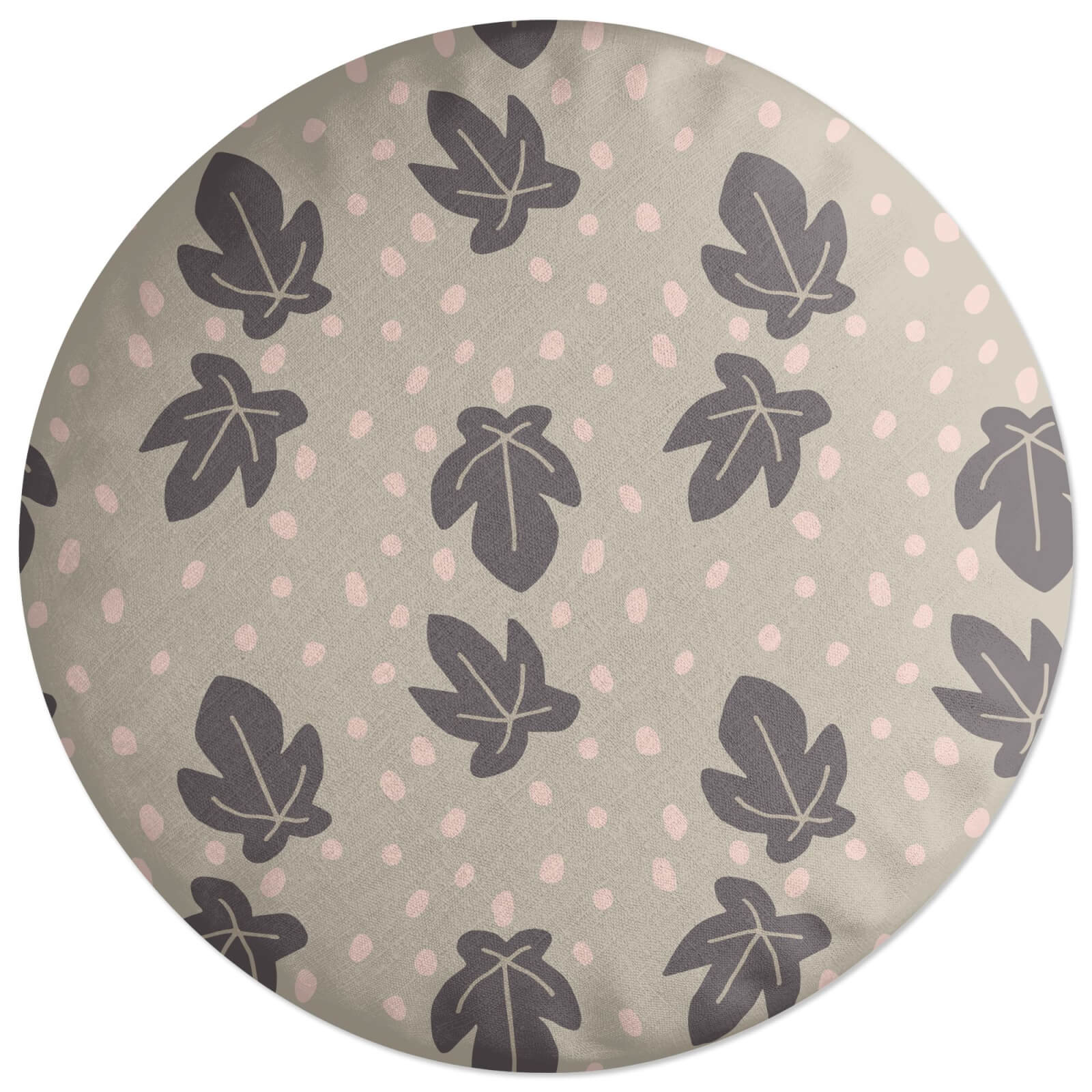 Dotty Leaves Round Cushion