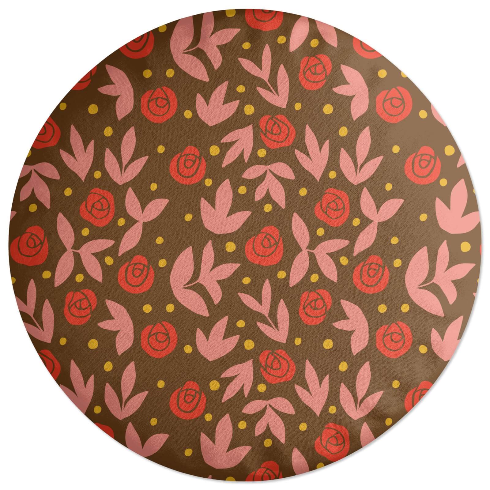 Retro Roses Round Cushion
