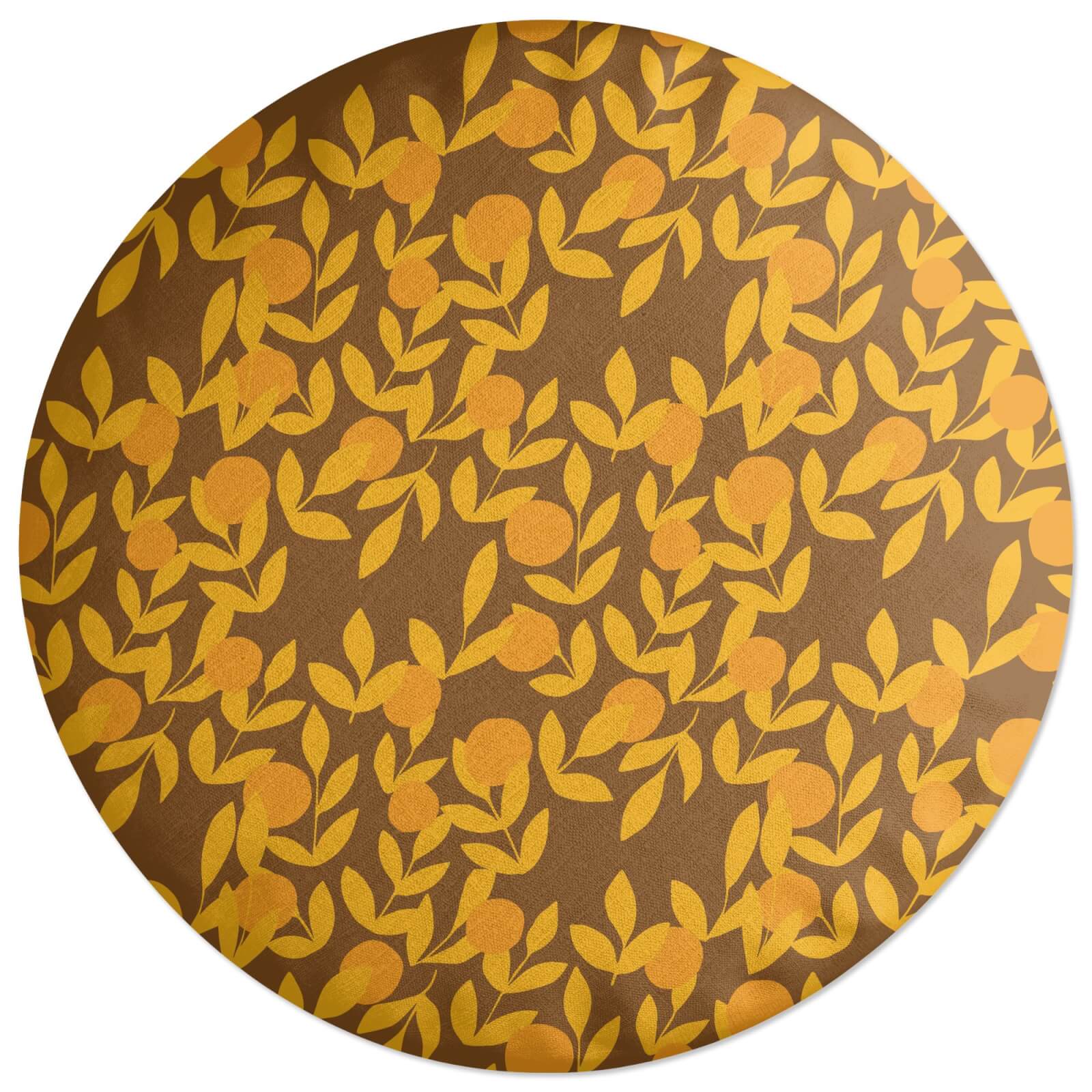 Retro Orange Tree Round Cushion