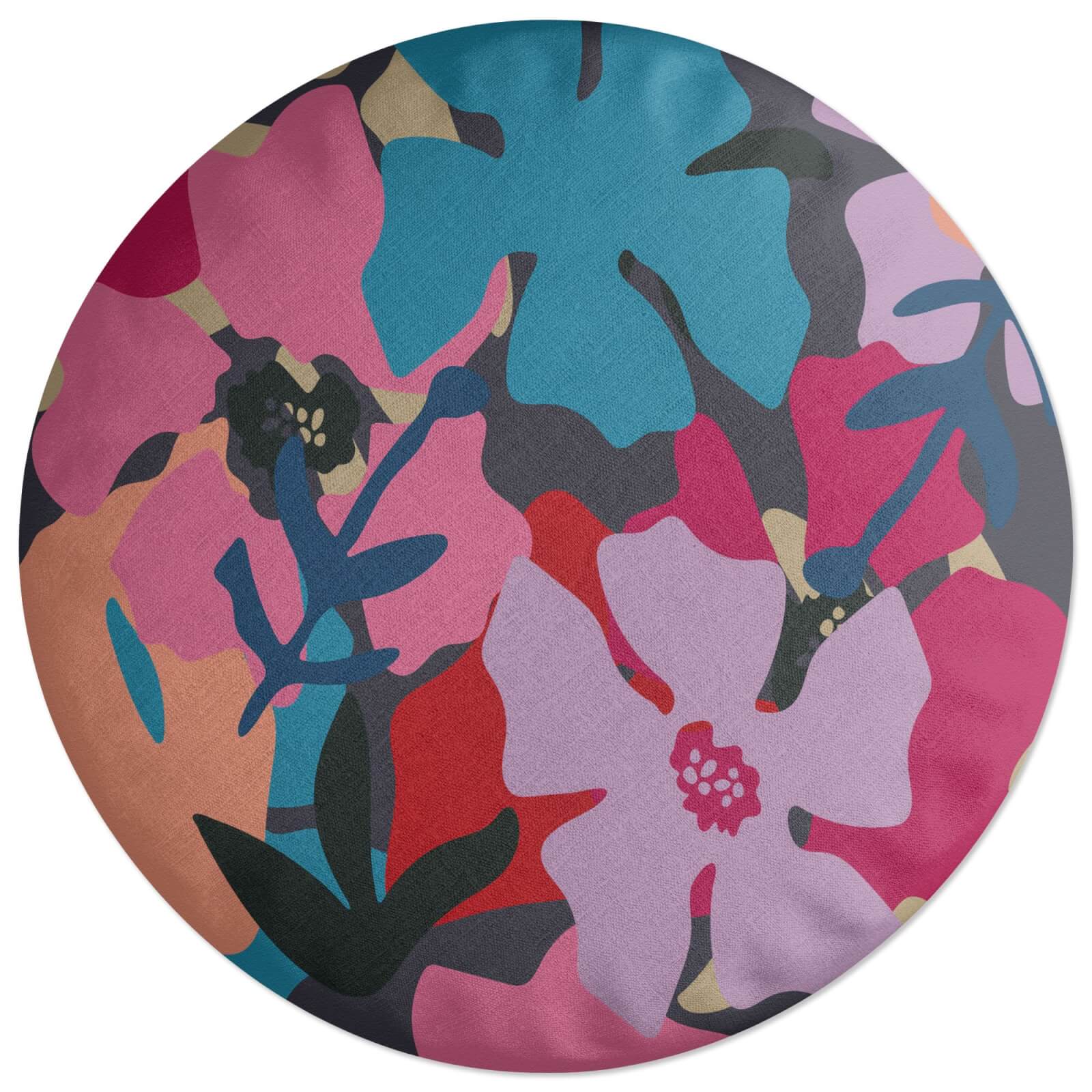Decorsome Giant Retro Flowers Round Cushion