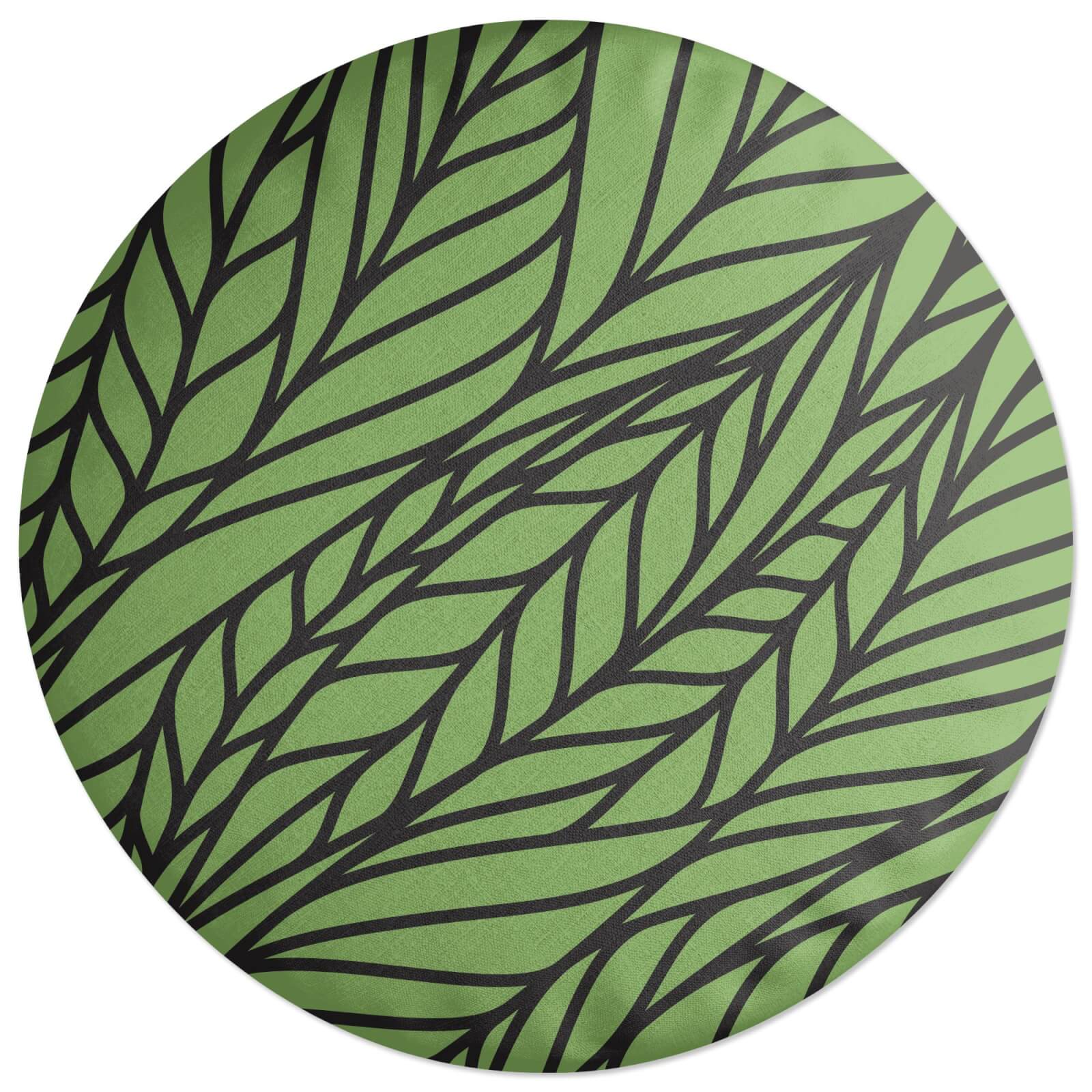 Wavy Leaves Round Cushion
