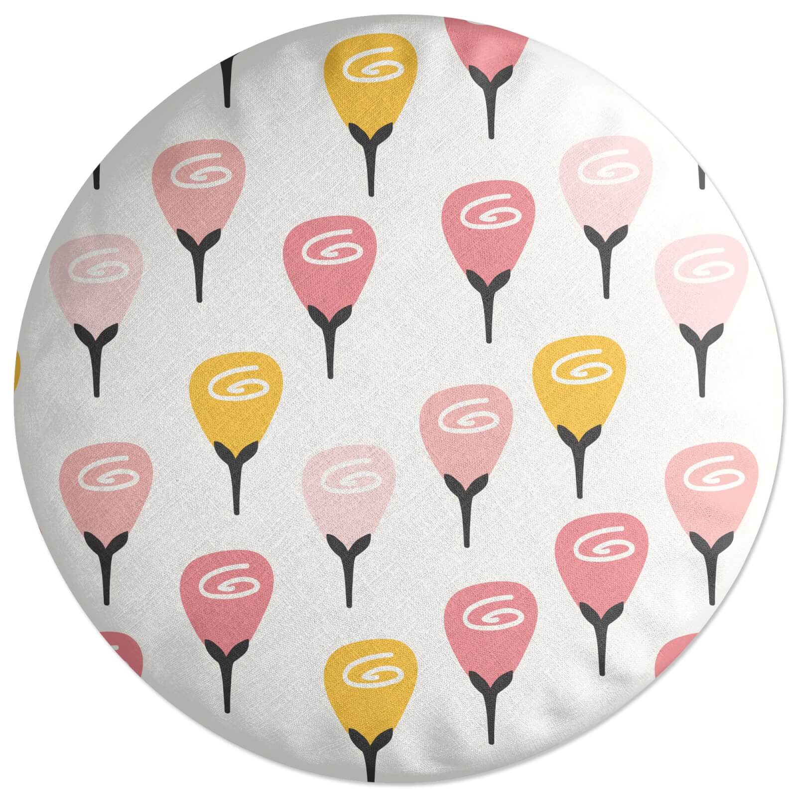 Multi Retro Roses Round Cushion