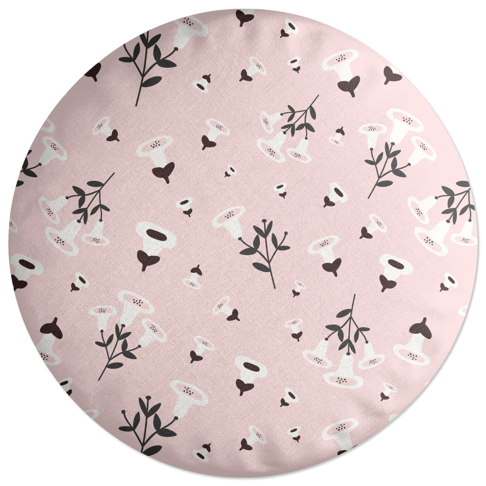 Retro Bell Flowers Round Cushion