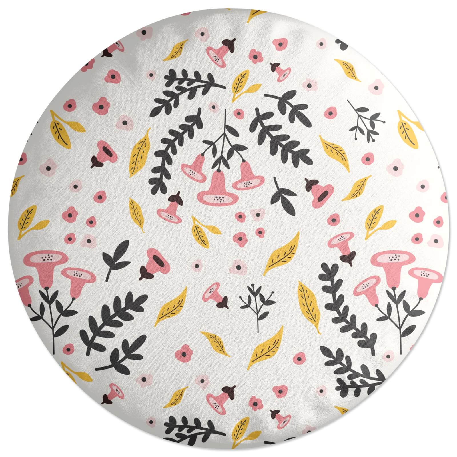 Bells And Leaves Round Cushion