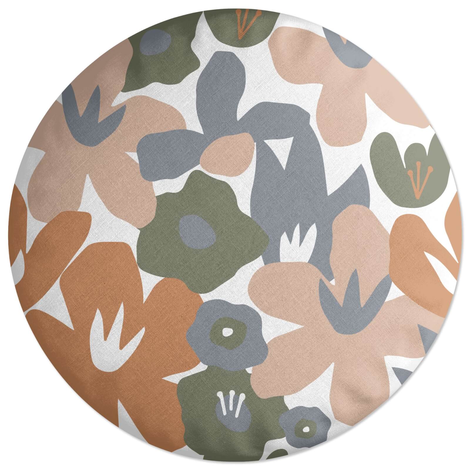 Garden Flowers Round Cushion