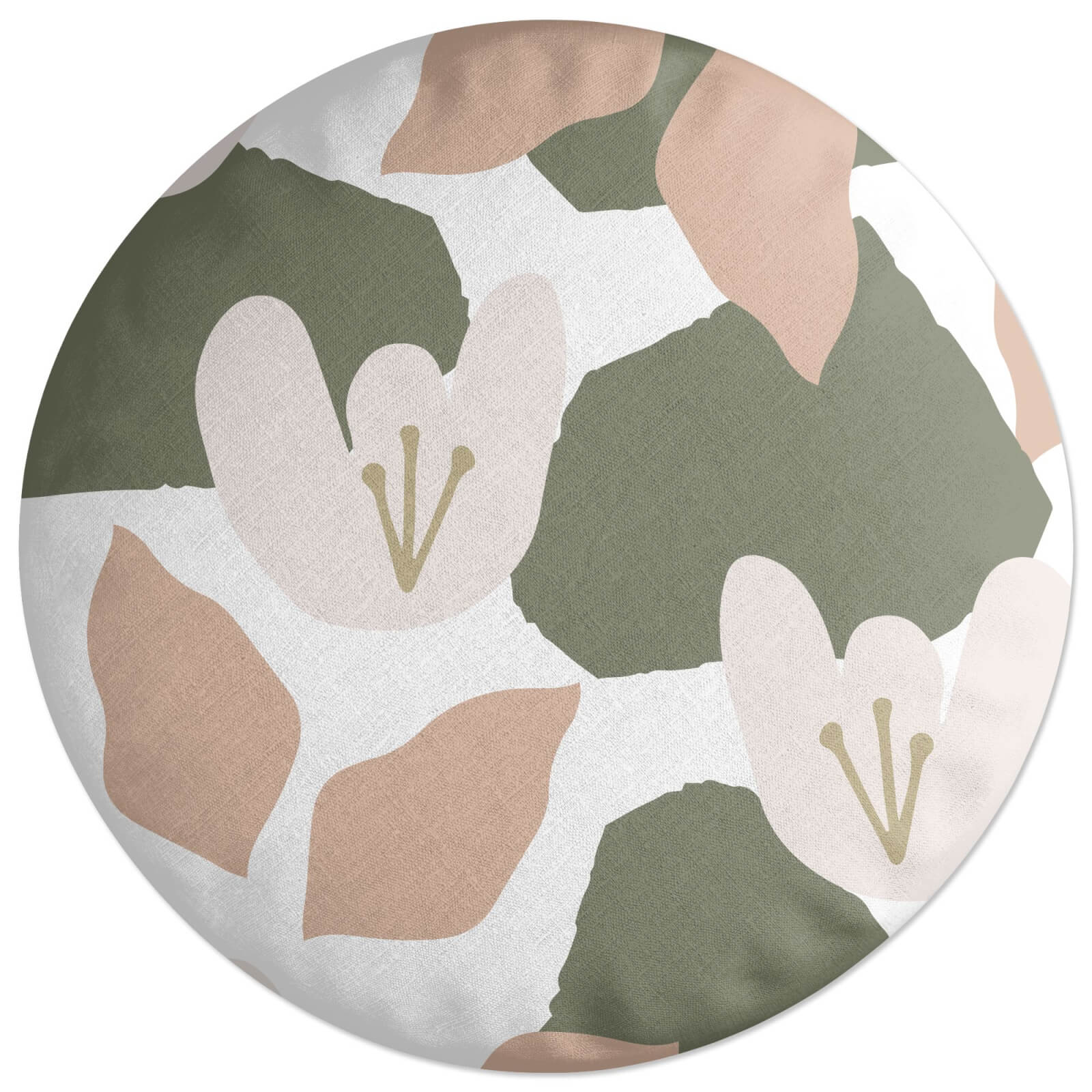 Pond Flowers Round Cushion