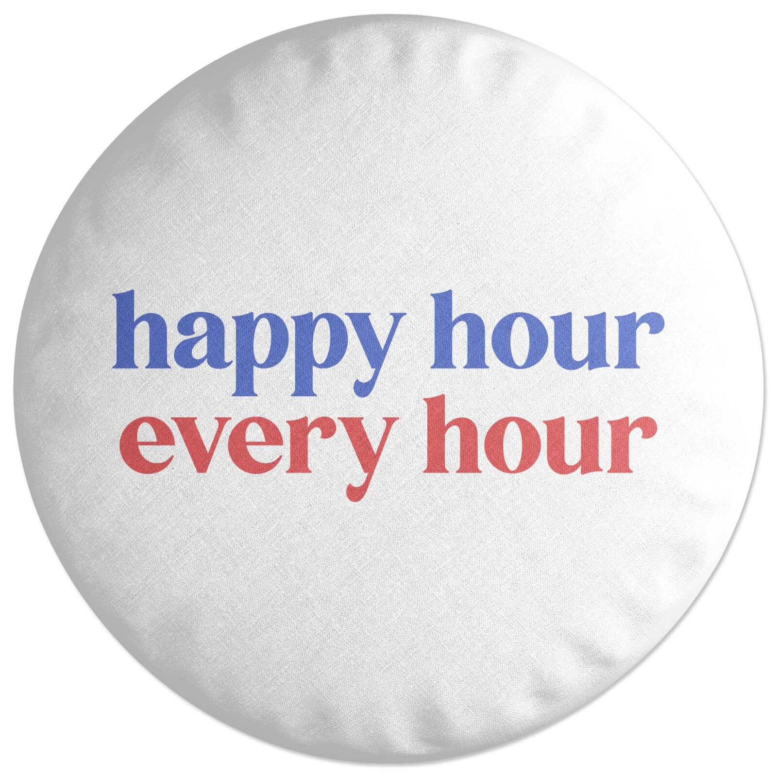 Happy Hour Every Hour Round Cushion