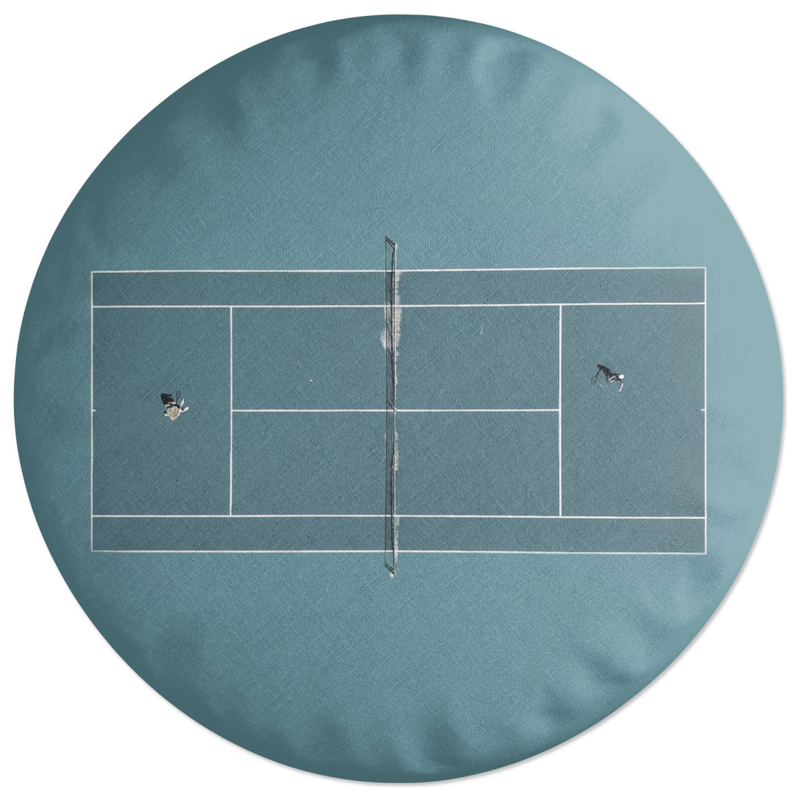 Teal Court Round Cushion