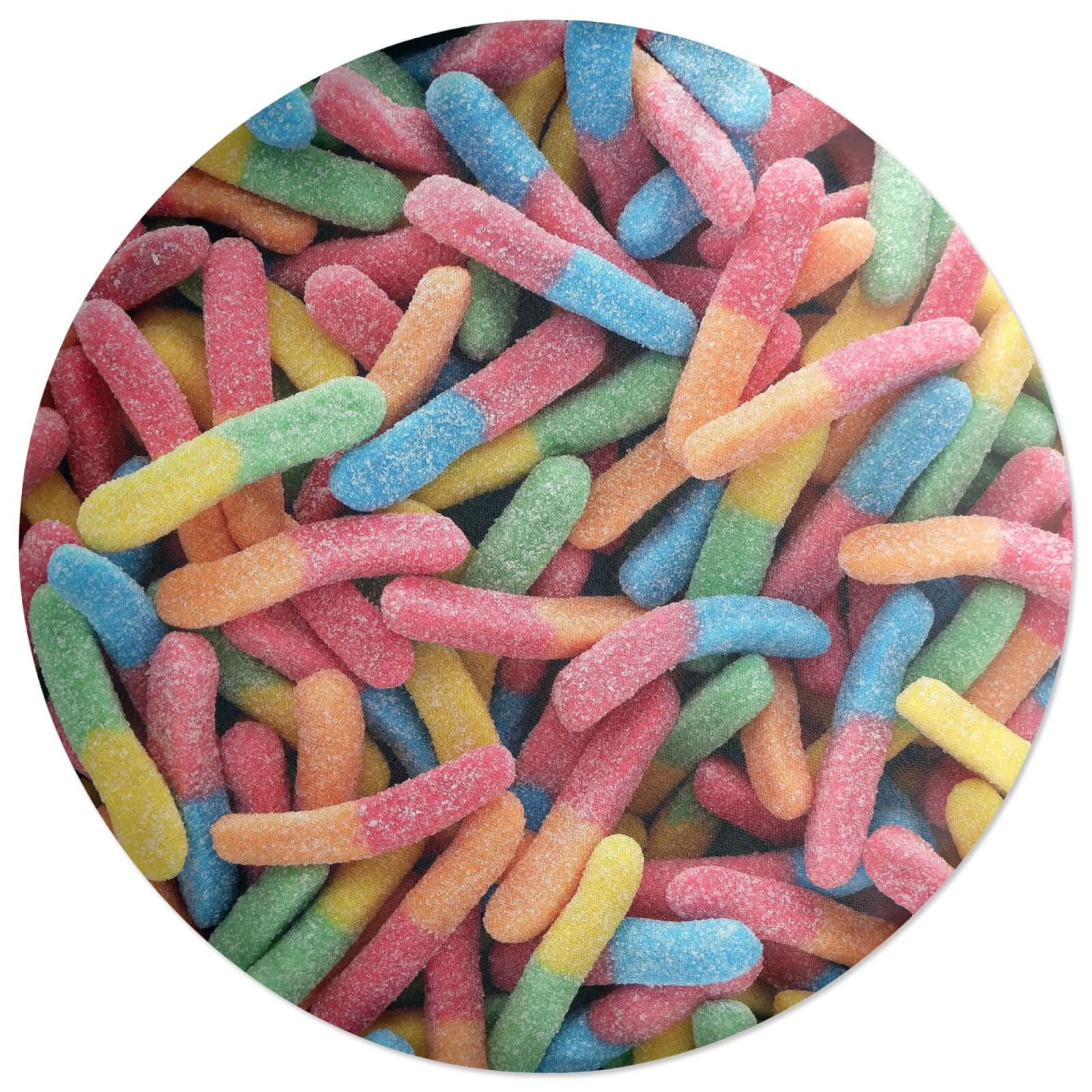 Gummy Worms Round Cushion
