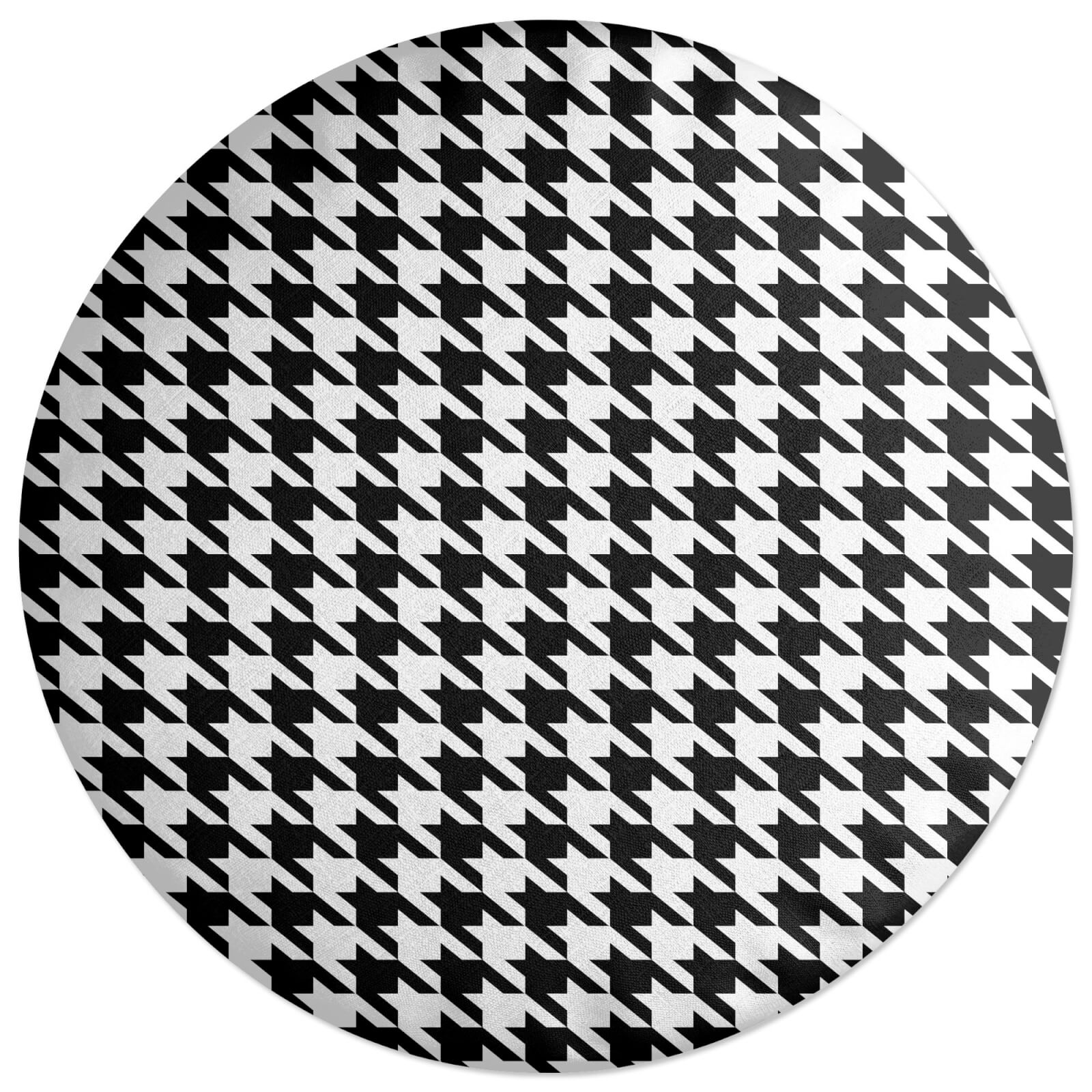 Monochrome Dogtooth Round Cushion