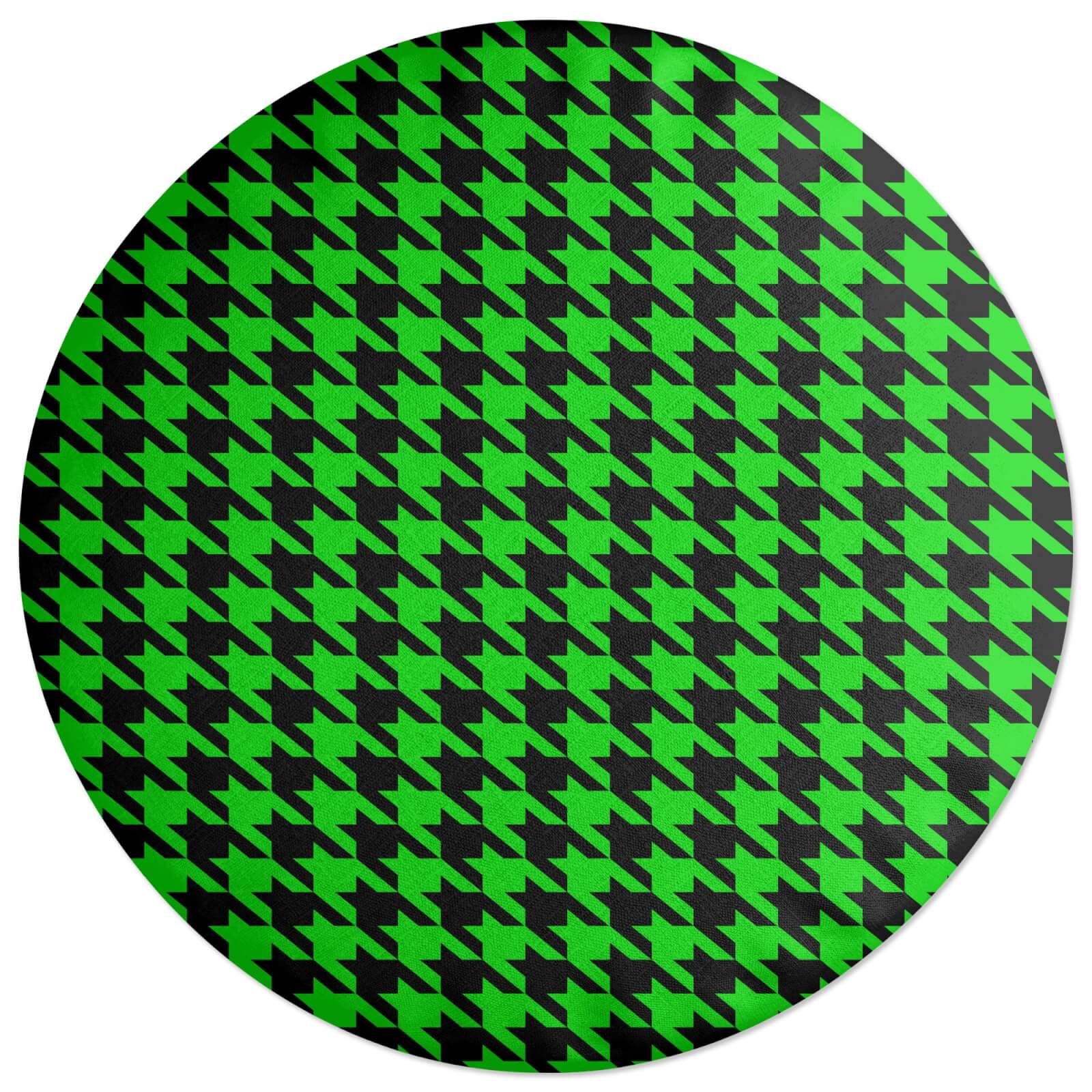 Green Dogtooth Round Cushion
