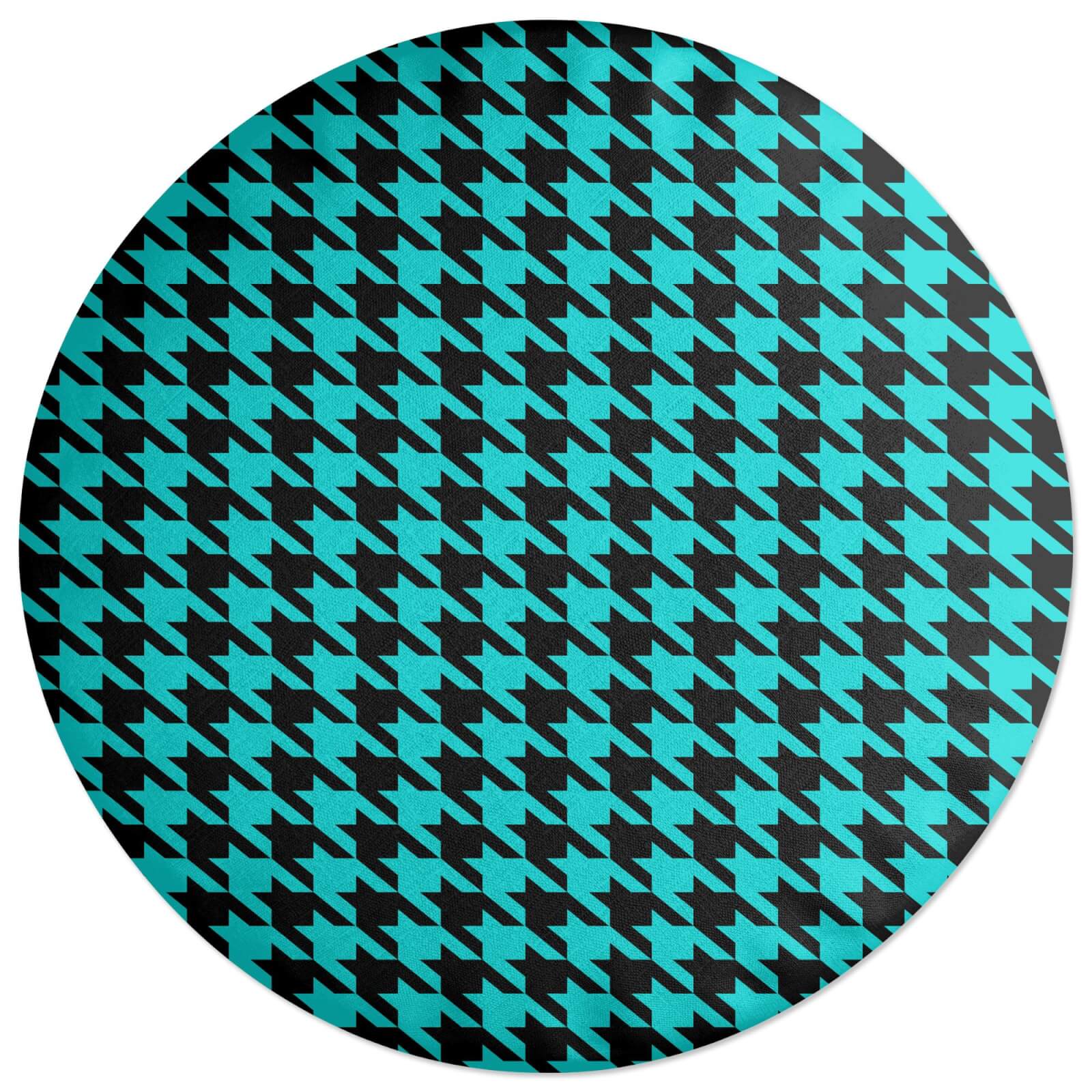 Turquoise Dogtooth Round Cushion
