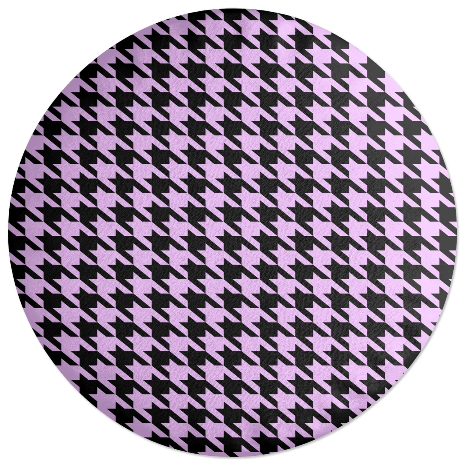 Light Pink Dogtooth Round Cushion