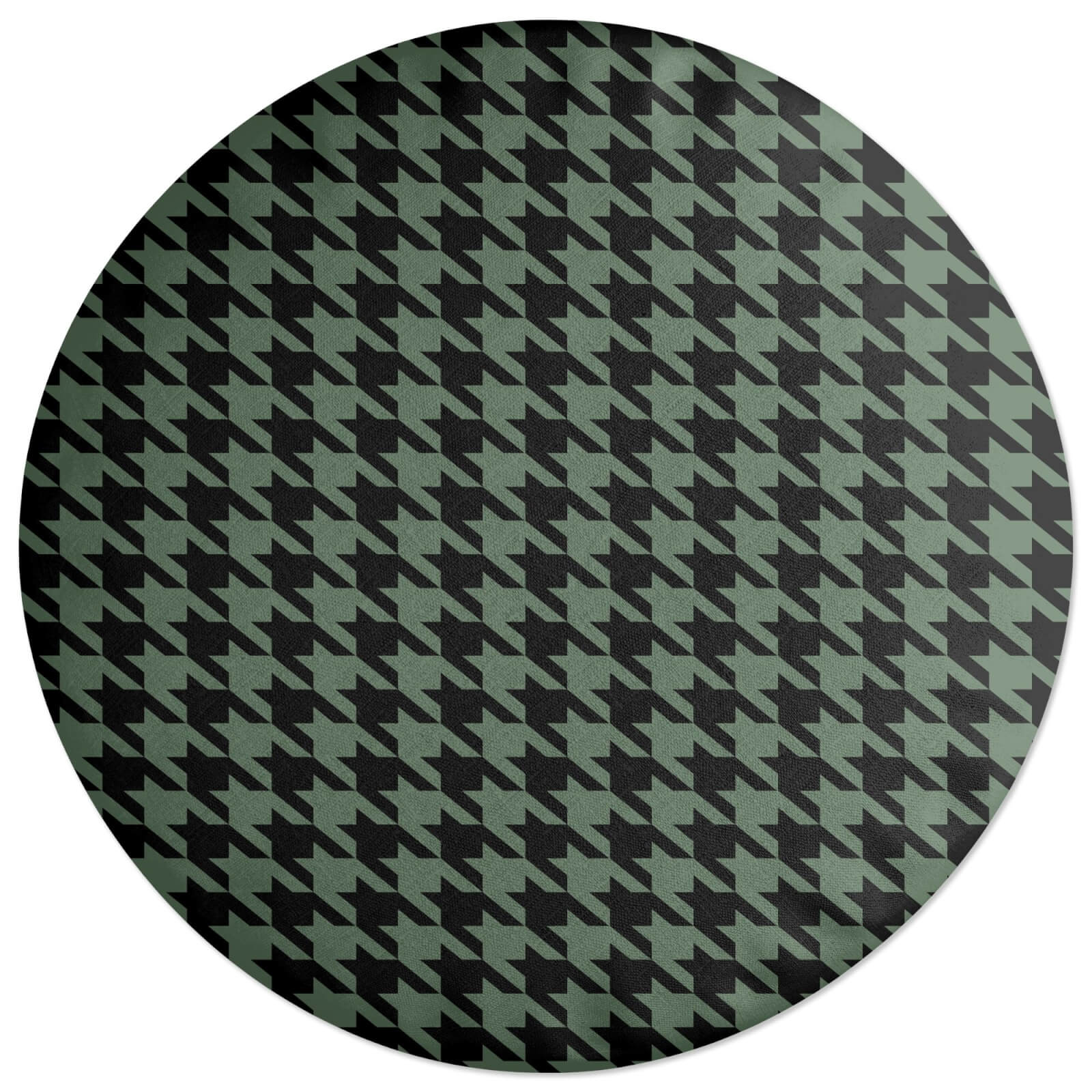 Khaki Dogtooth Round Cushion