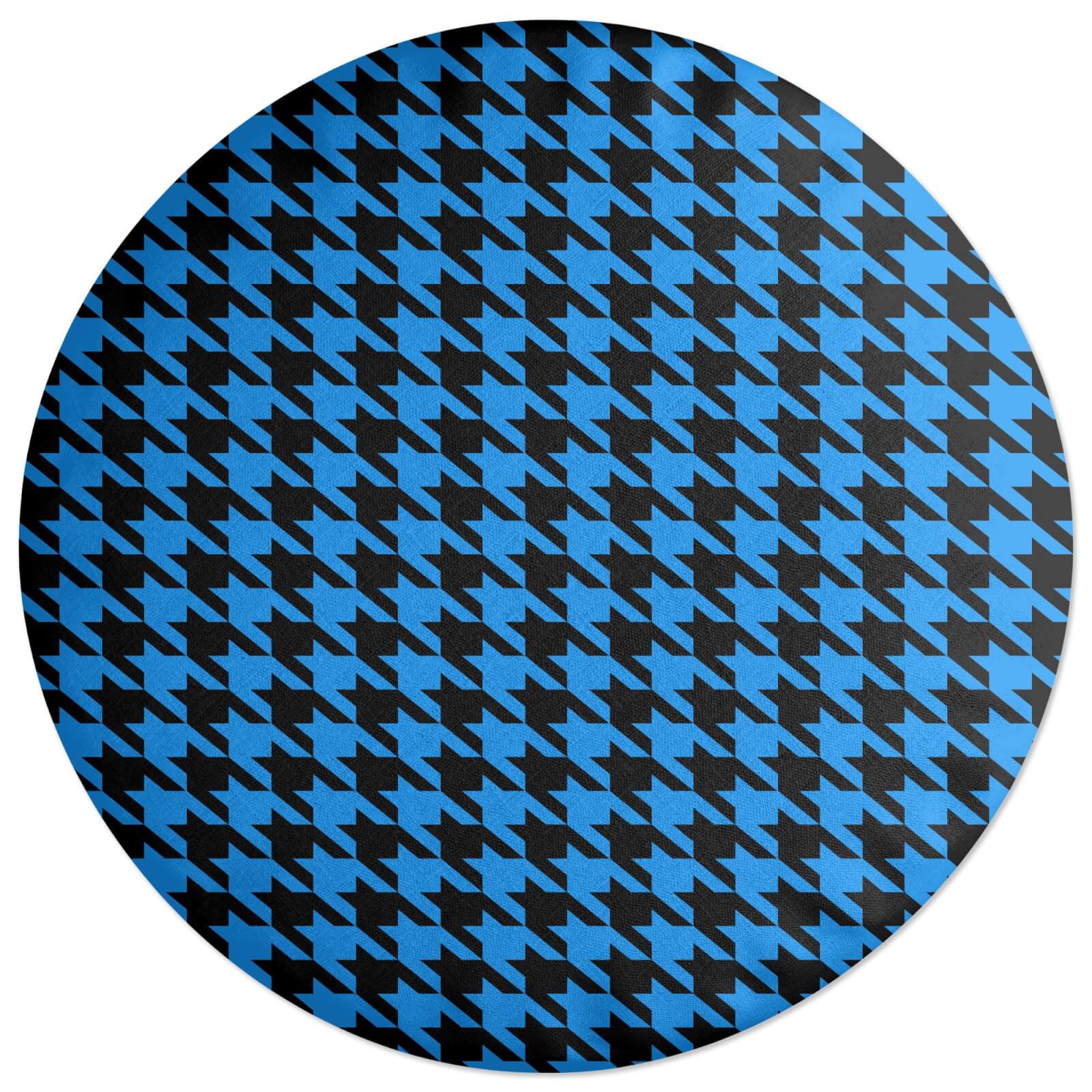 Sky Blue Dogtooth Round Cushion