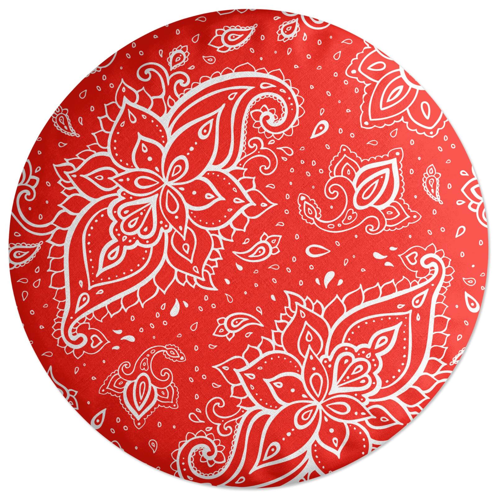Red Paisley Round Cushion
