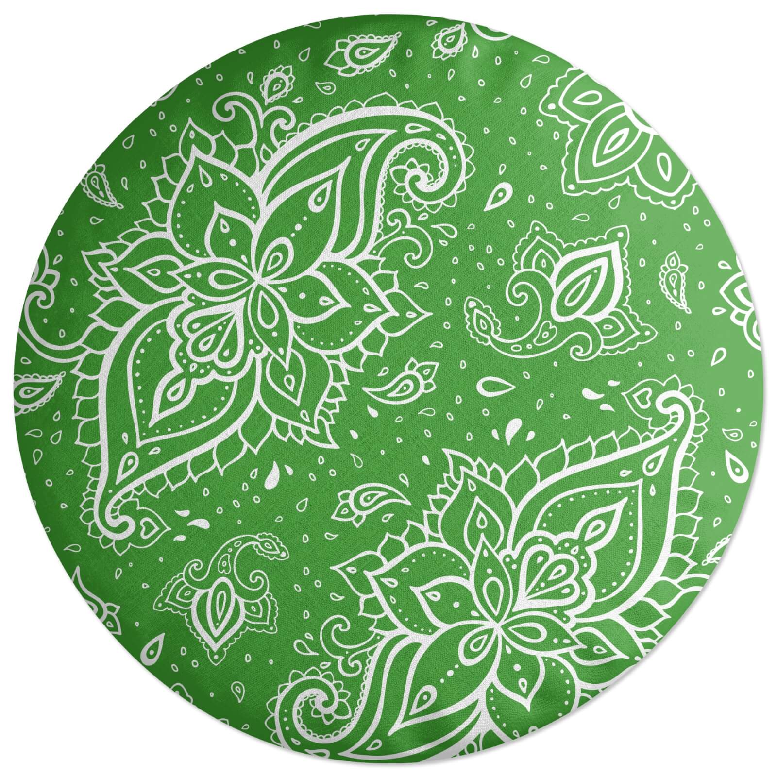 Bright Green Paisley Round Cushion