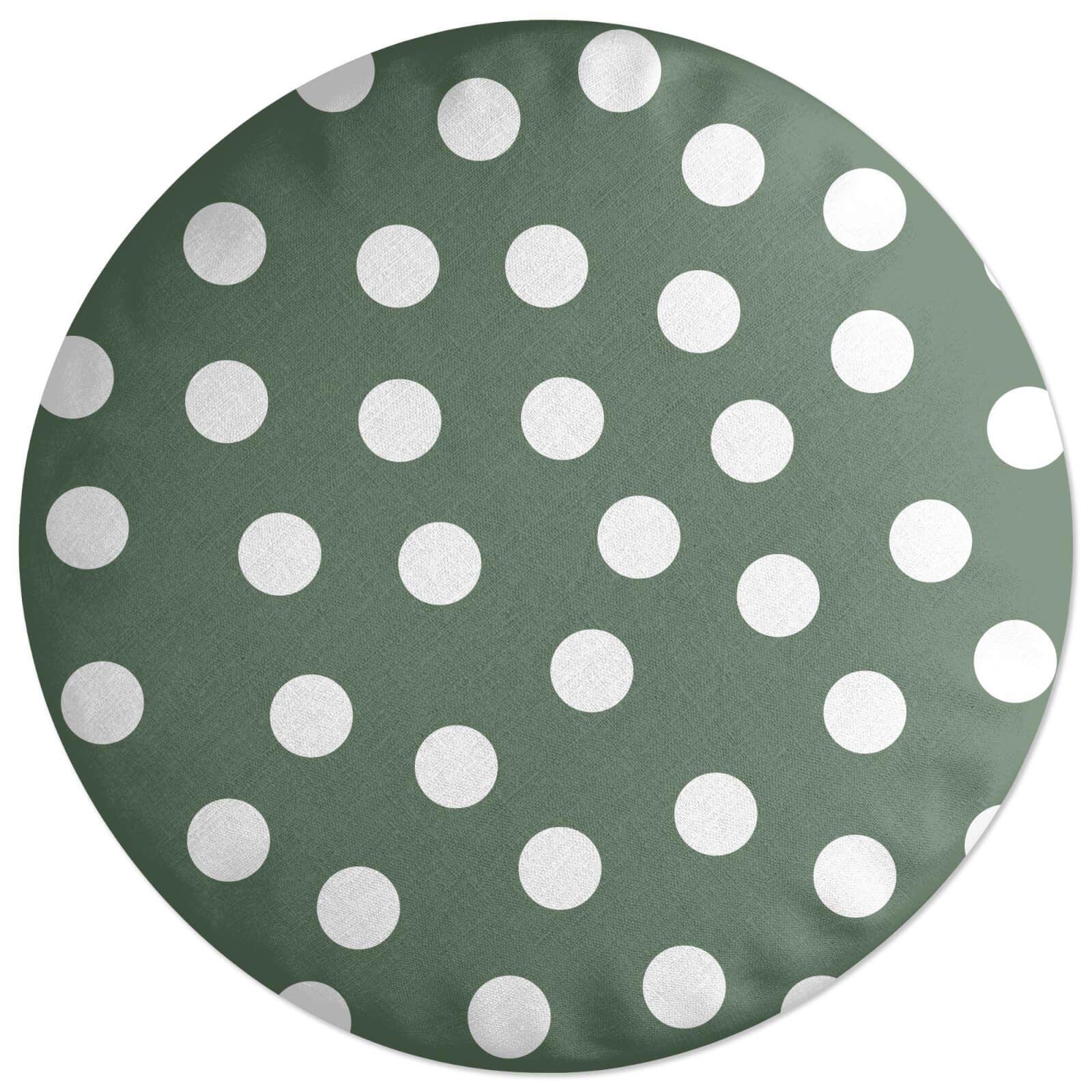 Khaki Polka Dots Round Cushion