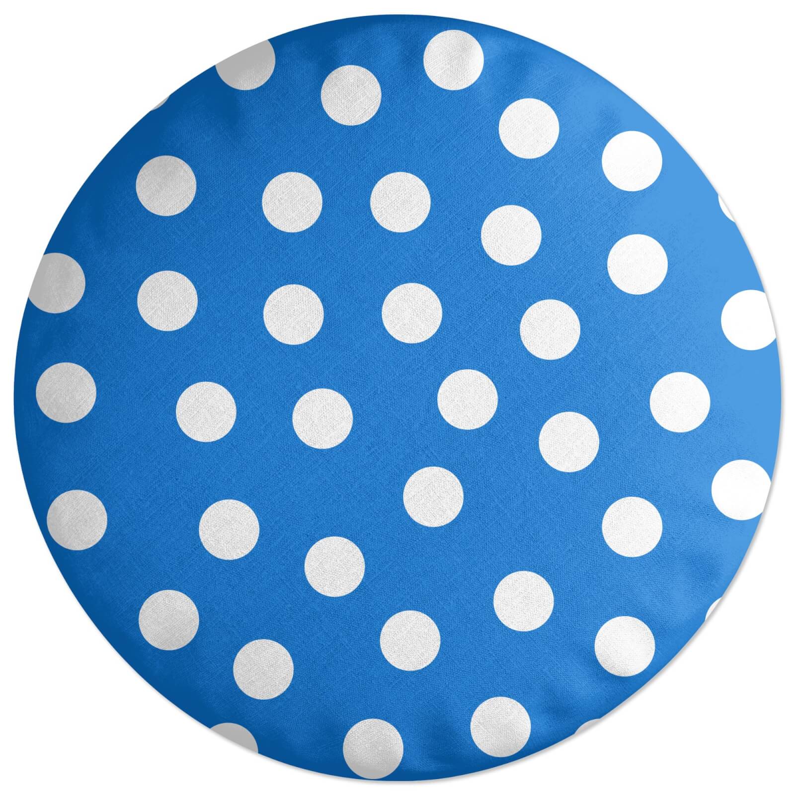 Blue Polka Dots Round Cushion