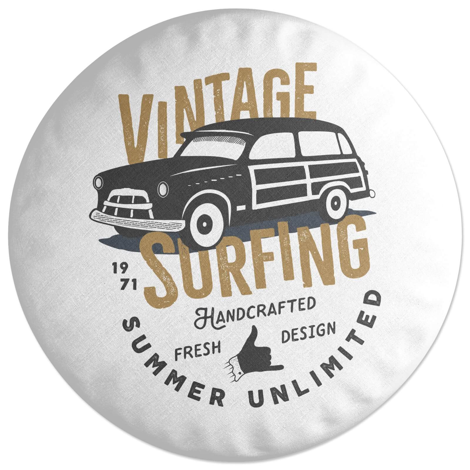 Vintage Surfing Round Cushion