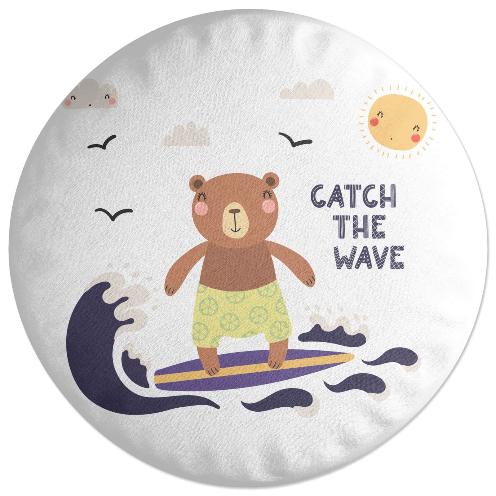 Catch The Wave Mr Bear Round Cushion