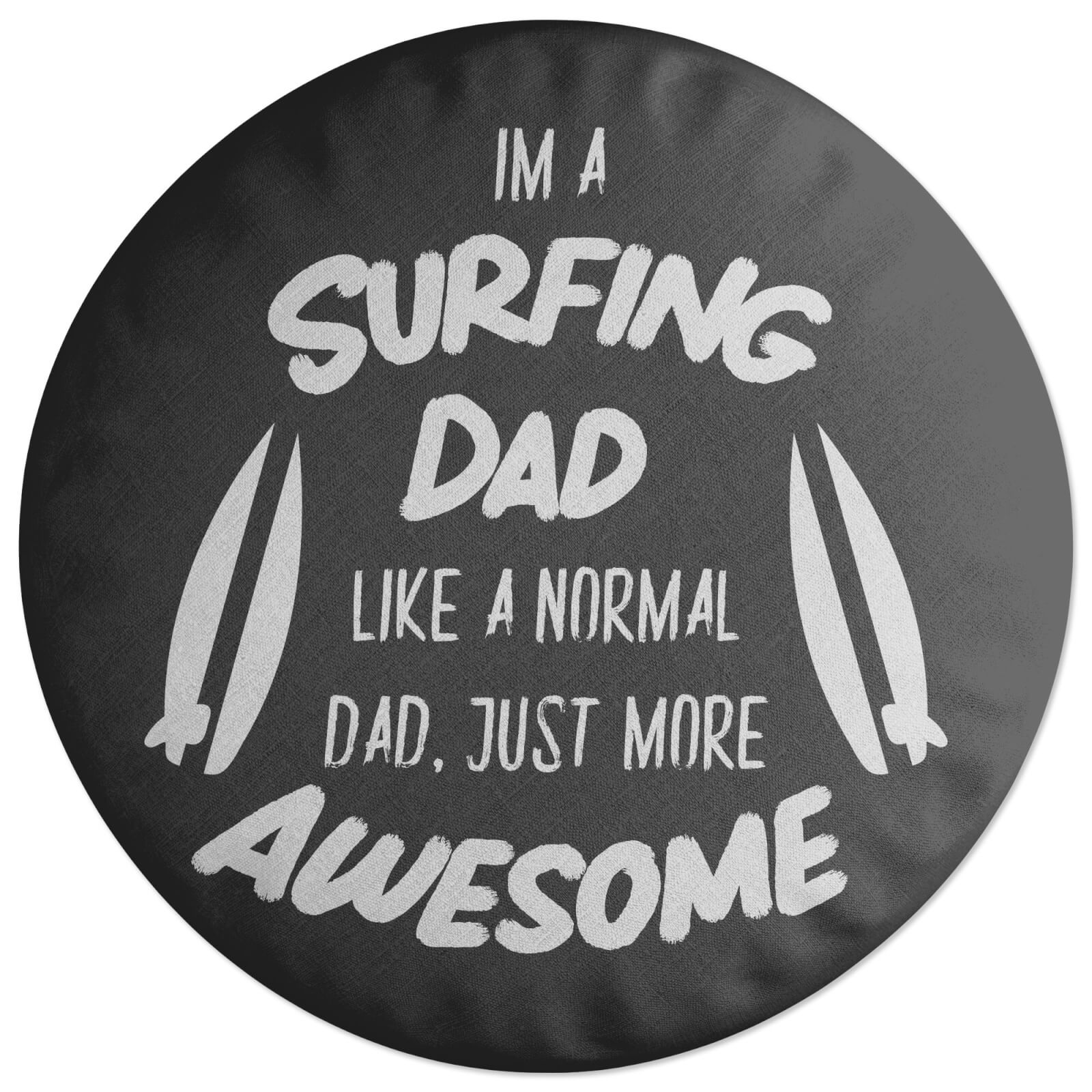 Surfing Dad Round Cushion