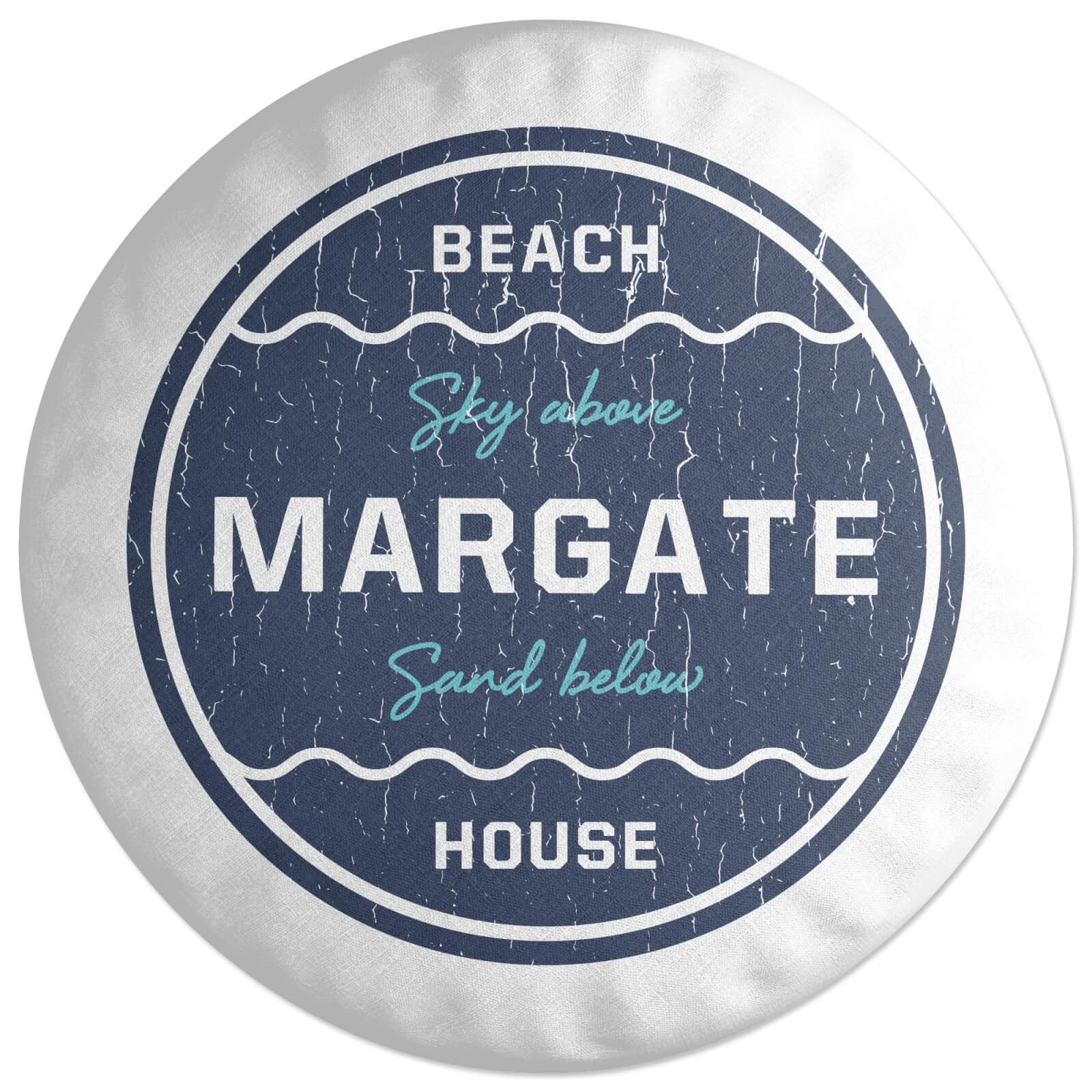 Margate Beach Badge Round Cushion