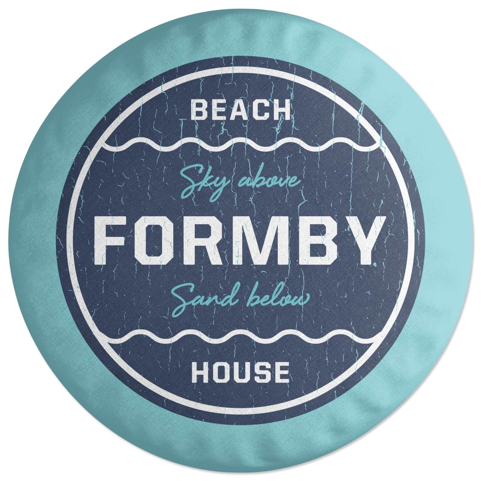 Formby Beach Badge Round Cushion
