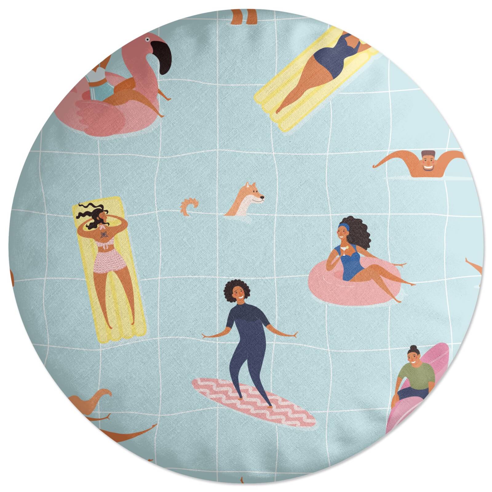 Pool Fun Round Cushion