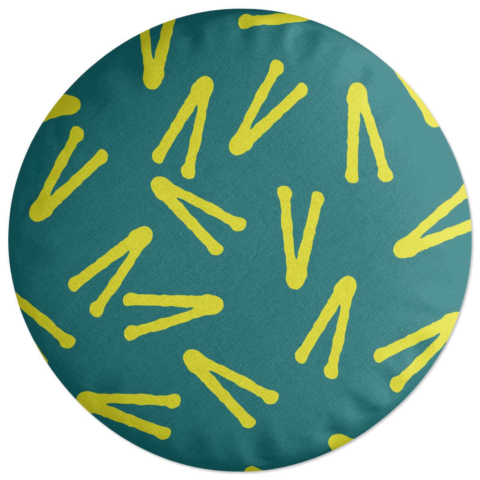 Abstract Tribal V Pattern Round Cushion