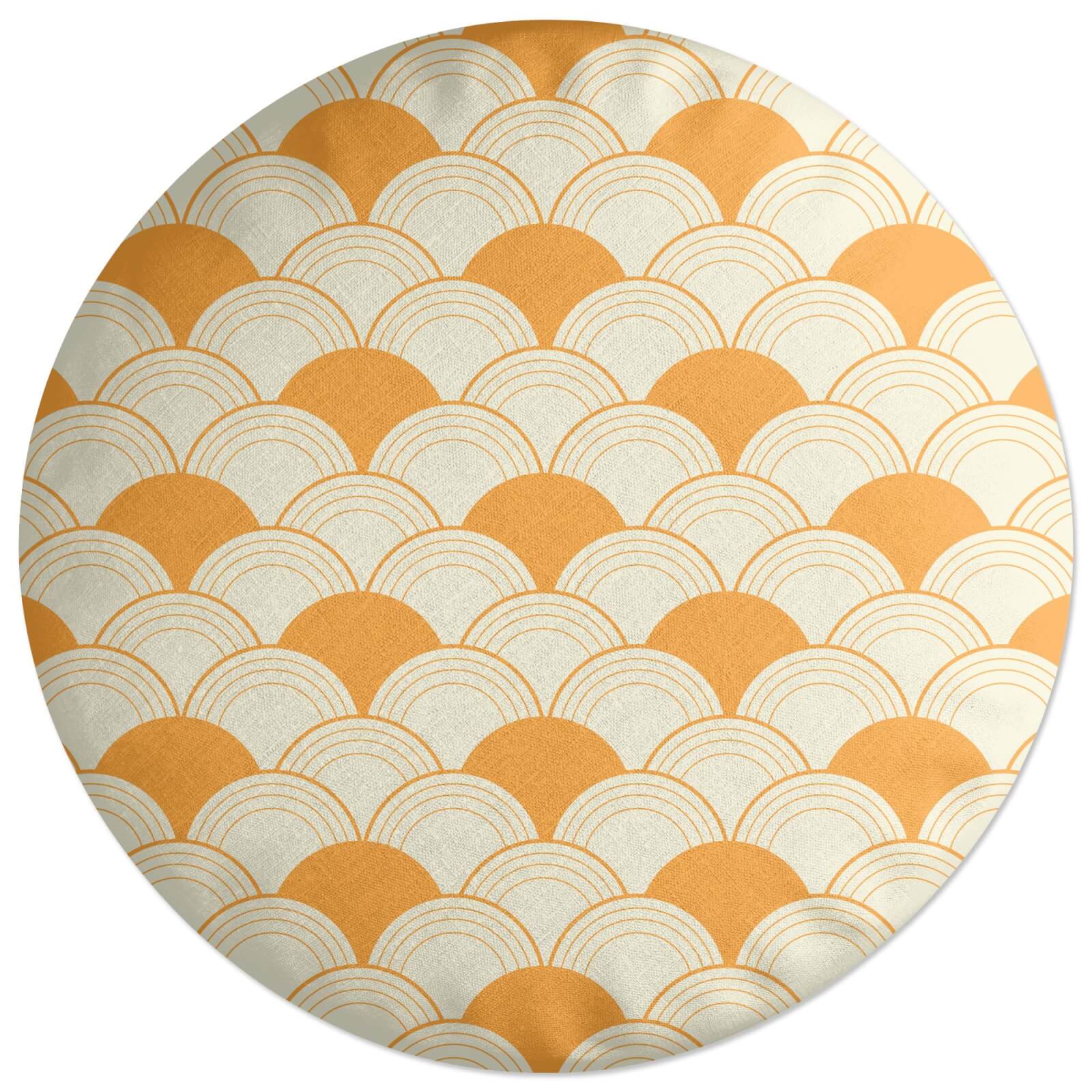 Decorsome Chinese Fan Pattern Round Cushion