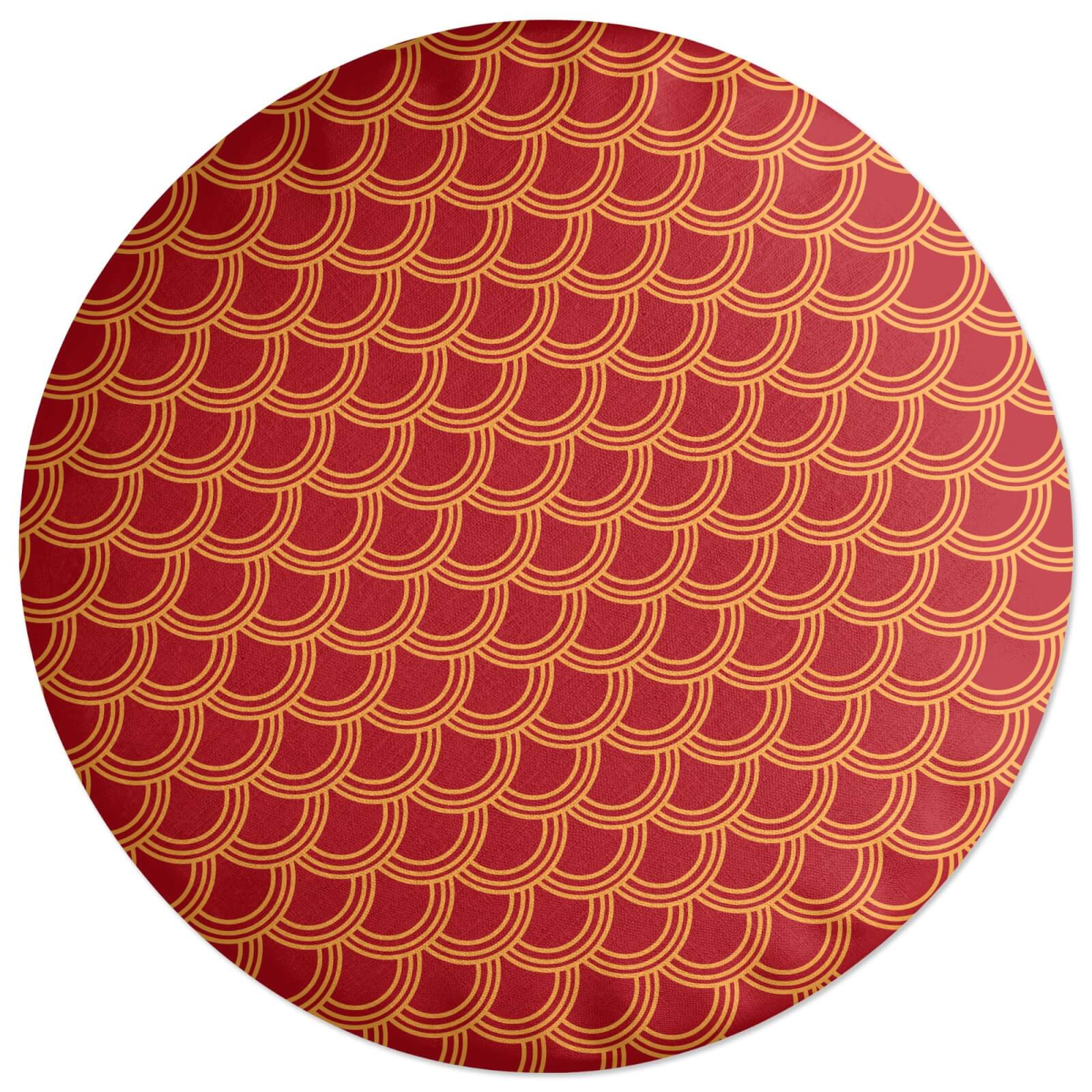 Chinese Pattern Red Round Cushion
