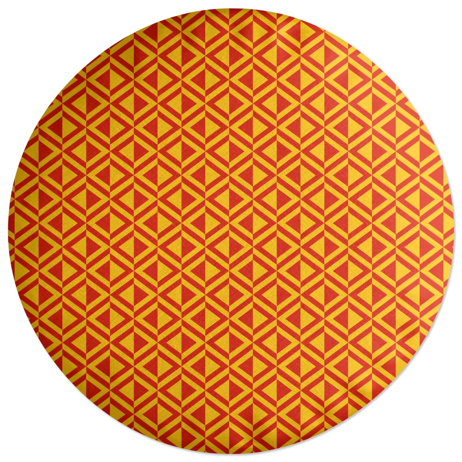 African Inspired Triangle Pattern Round Cushion